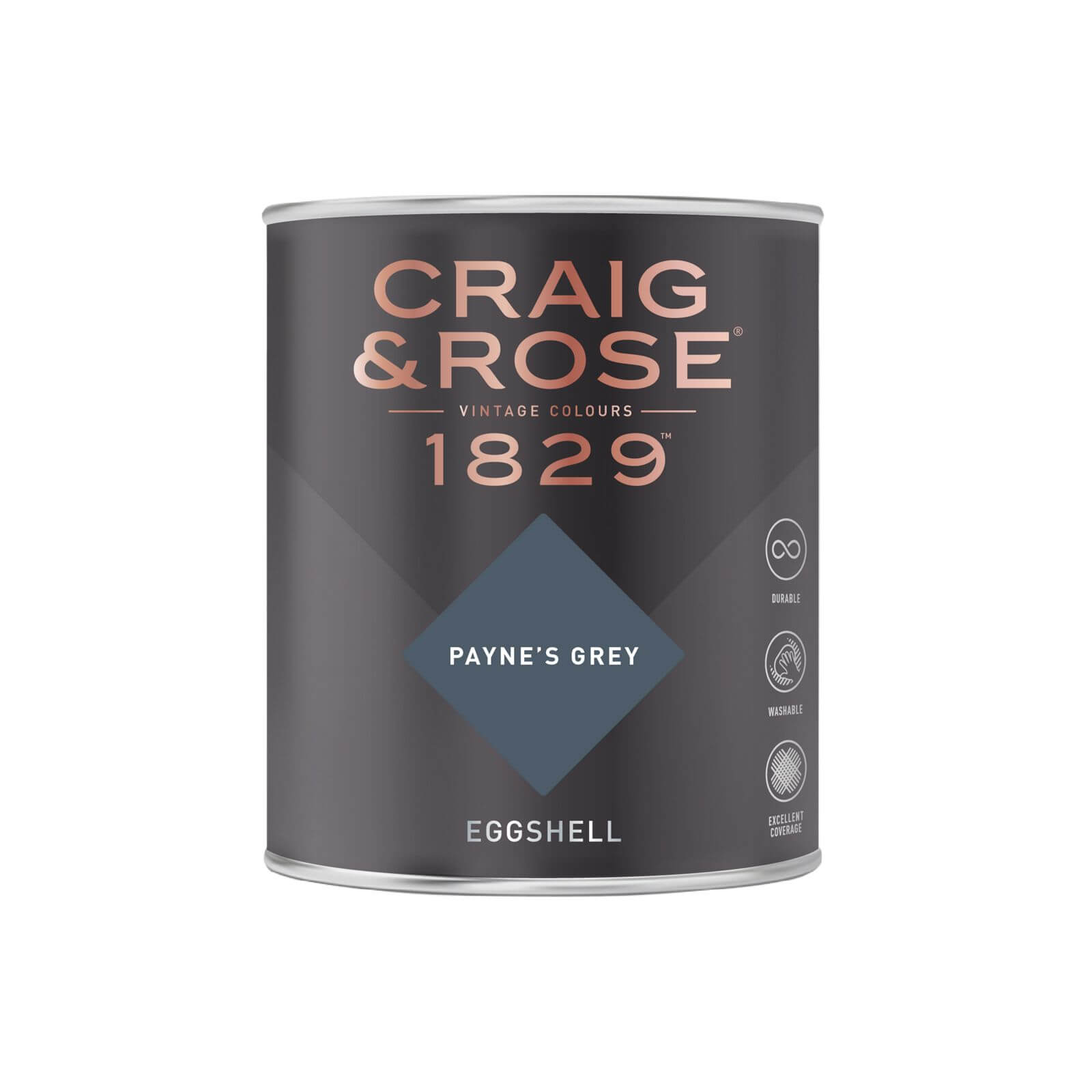 Craig & Rose 1829 Eggshell Paint Paynes Grey - 750ml