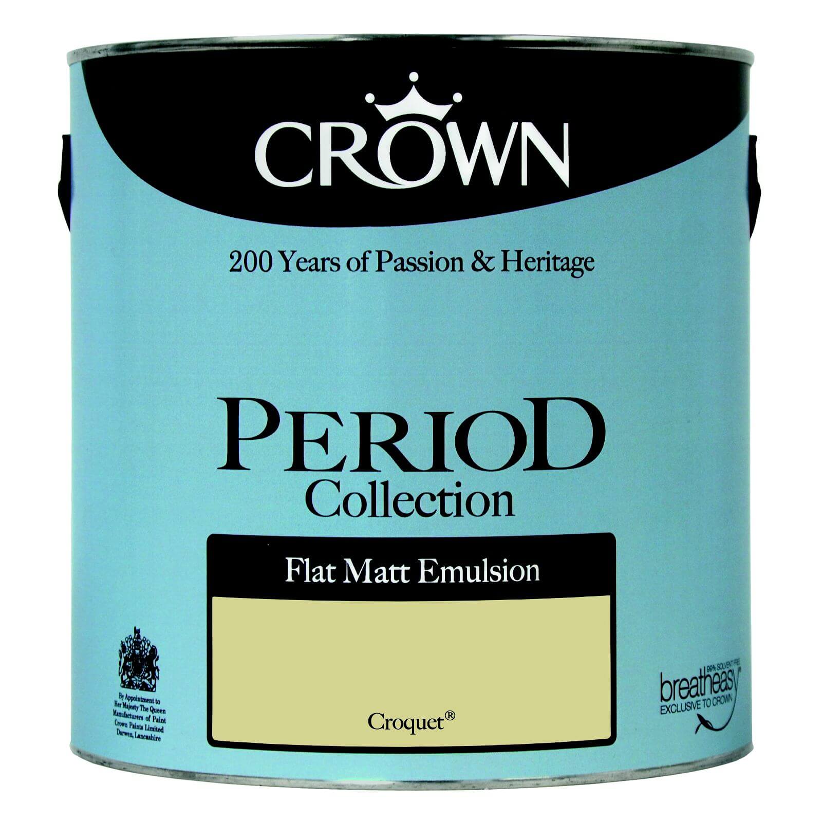 Crown Period Colours Breatheasy Croquet - Flat Matt Emulsion Paint - 2.5L
