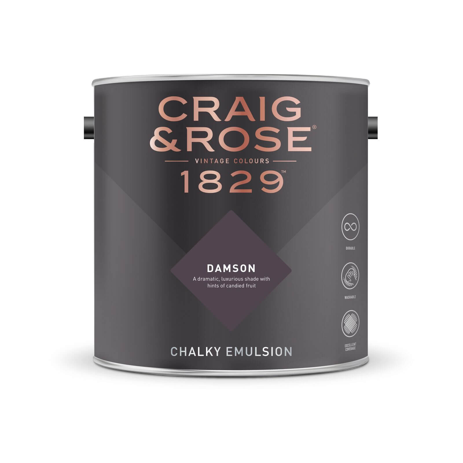 Craig & Rose 1829 Chalky Emulsion Paint Damson - 2.5L