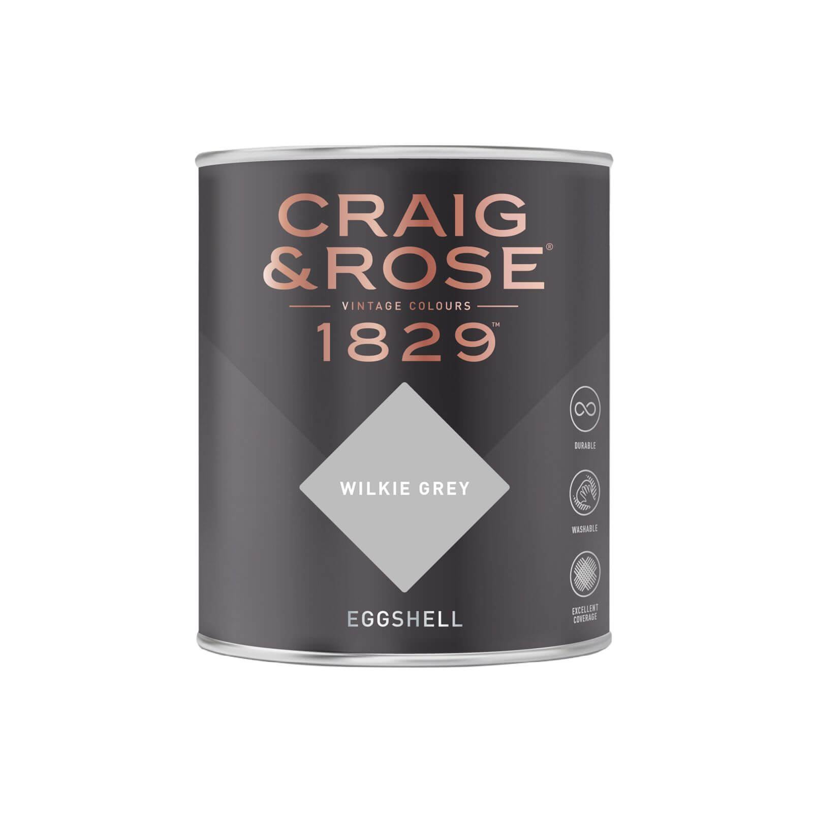 Craig & Rose 1829 Eggshell Paint Wilkie Grey - 750ml