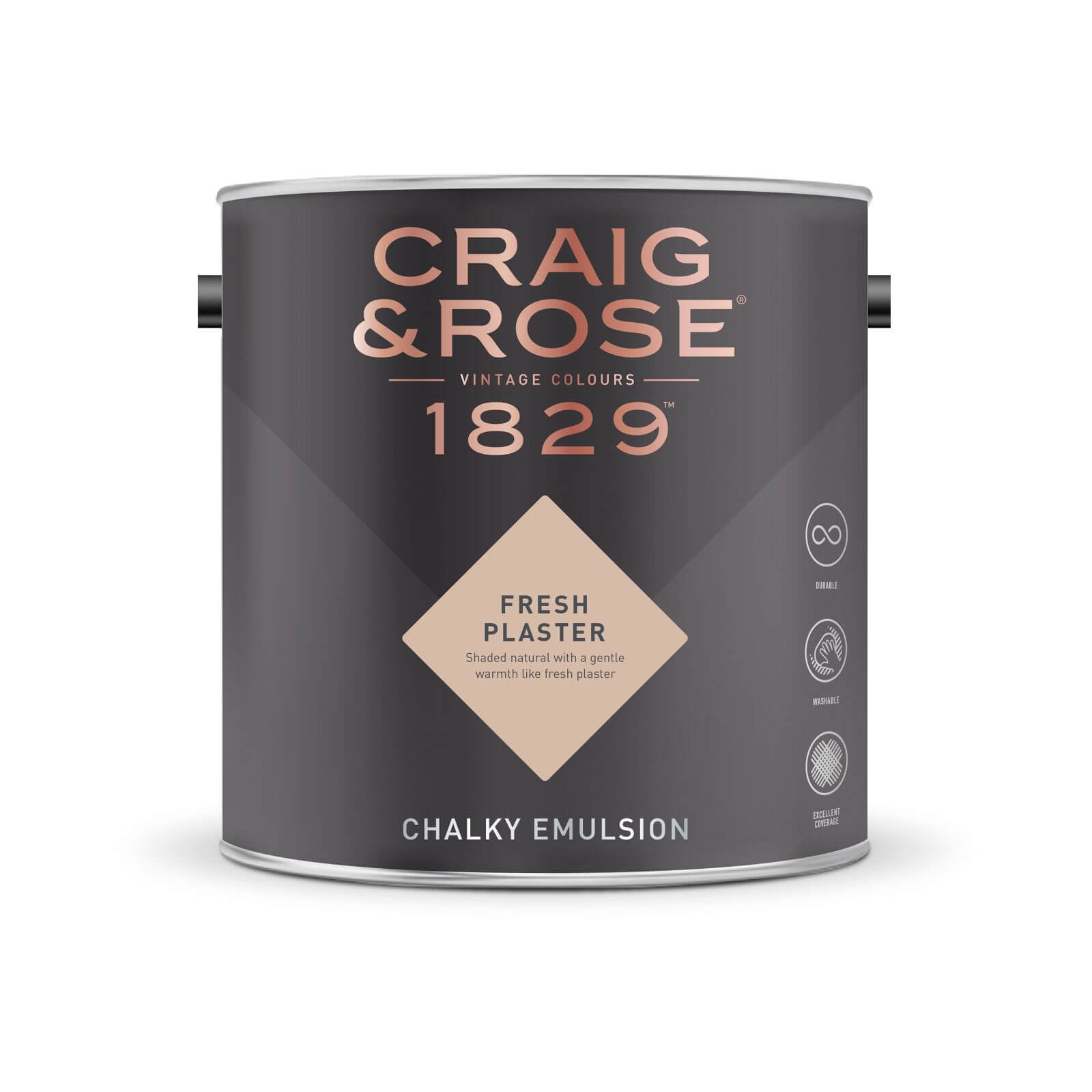 Craig & Rose 1829 Chalky Emulsion Paint Fresh Plaster - 2.5L