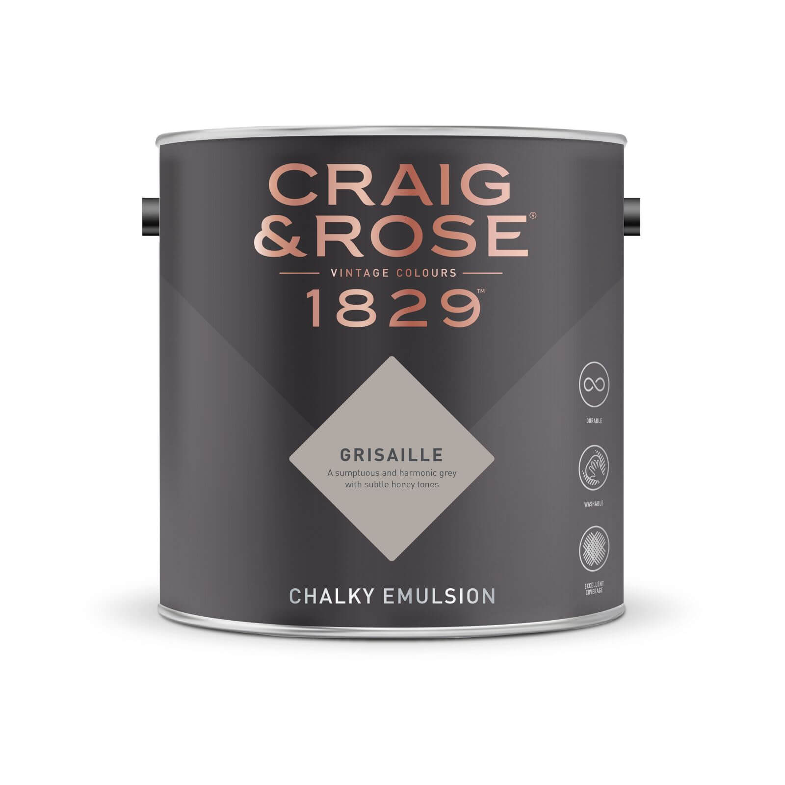 Craig & Rose 1829 Chalky Emulsion Paint Grisaille - 2.5L