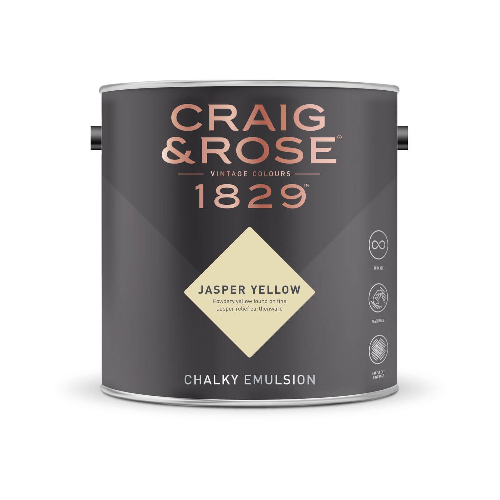 Craig & Rose 1829 Chalky Emulsion Paint Jasper Yellow - 2.5L