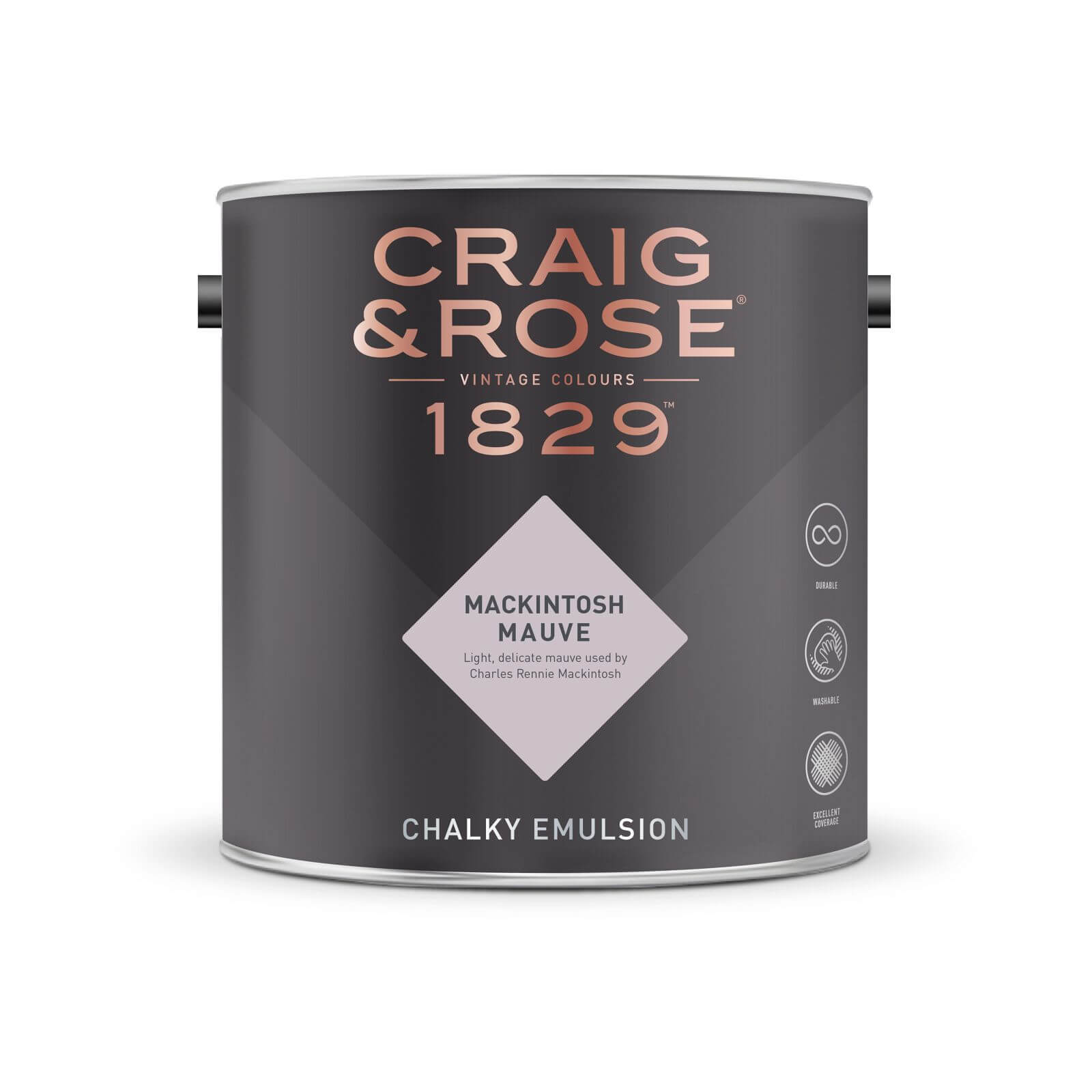 Craig & Rose 1829 Chalky Emulsion Paint Mackintosh Mauve - 2.5L