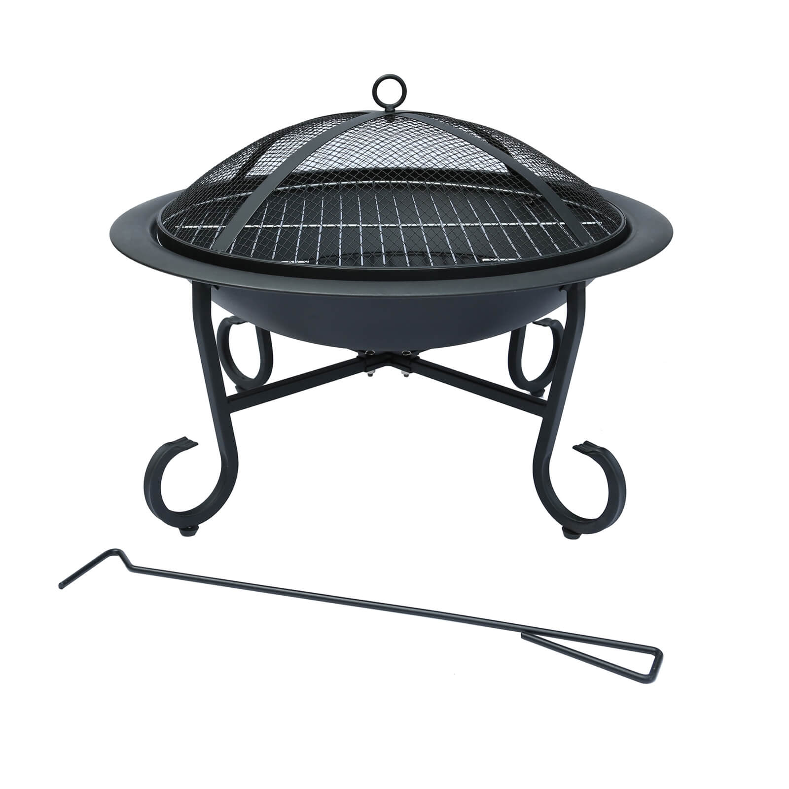 Charles Bentley Round Open Bowl Fire Pit - Black