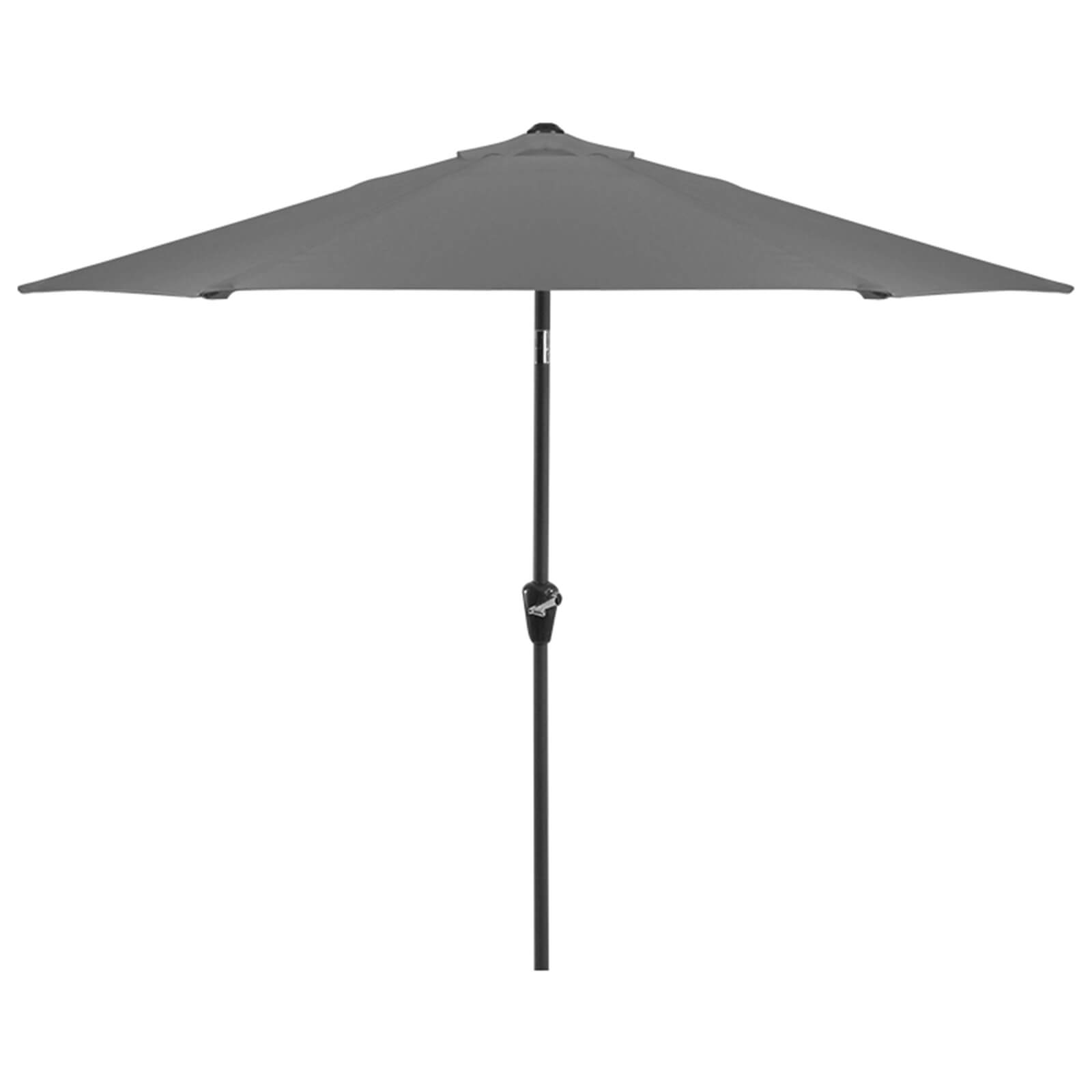 Aluminium Umbrella Parasol - Crank & Tilt - 2.4m - Grey