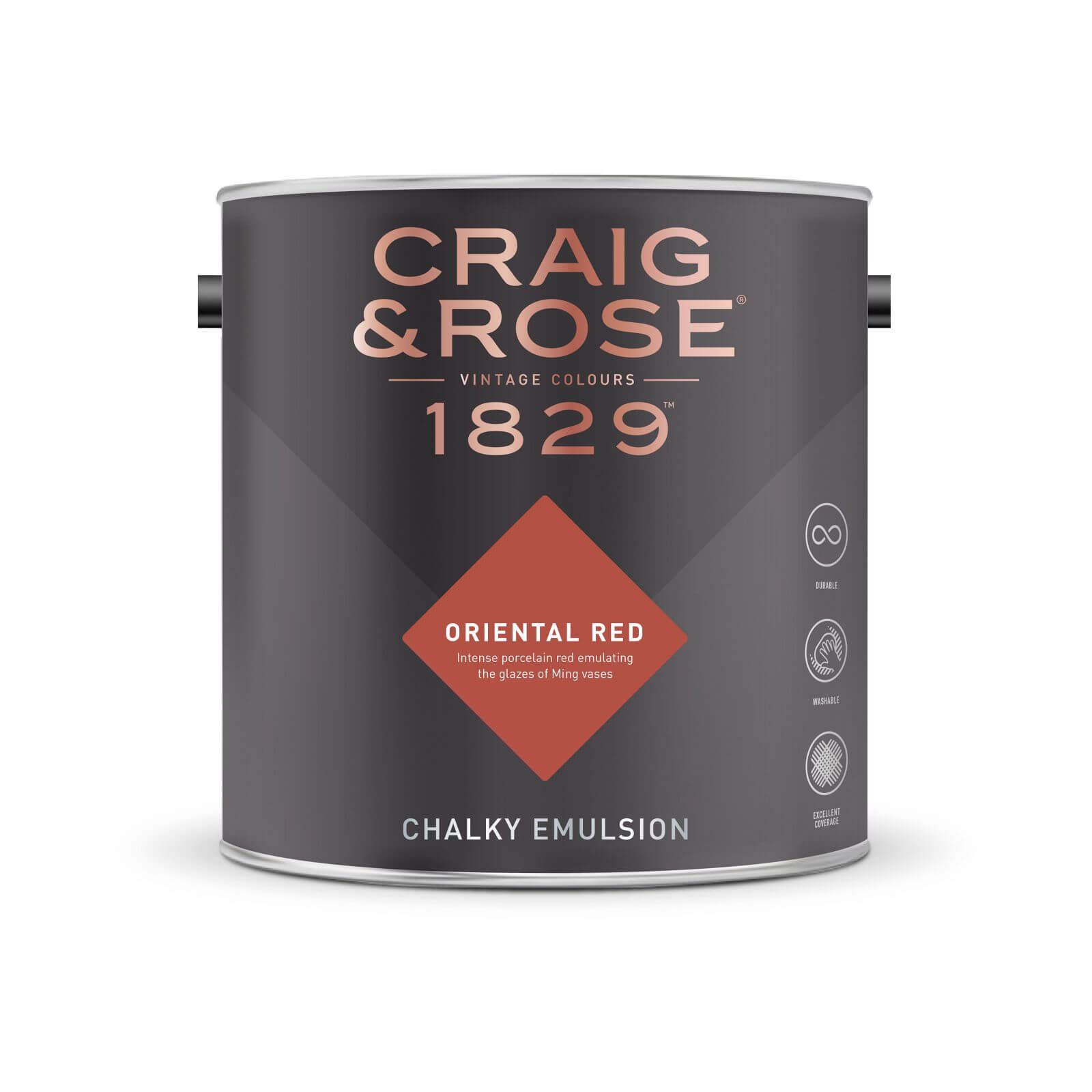 Craig & Rose 1829 Chalky Matt Emulsion Paint Oriental Red - 2.5L