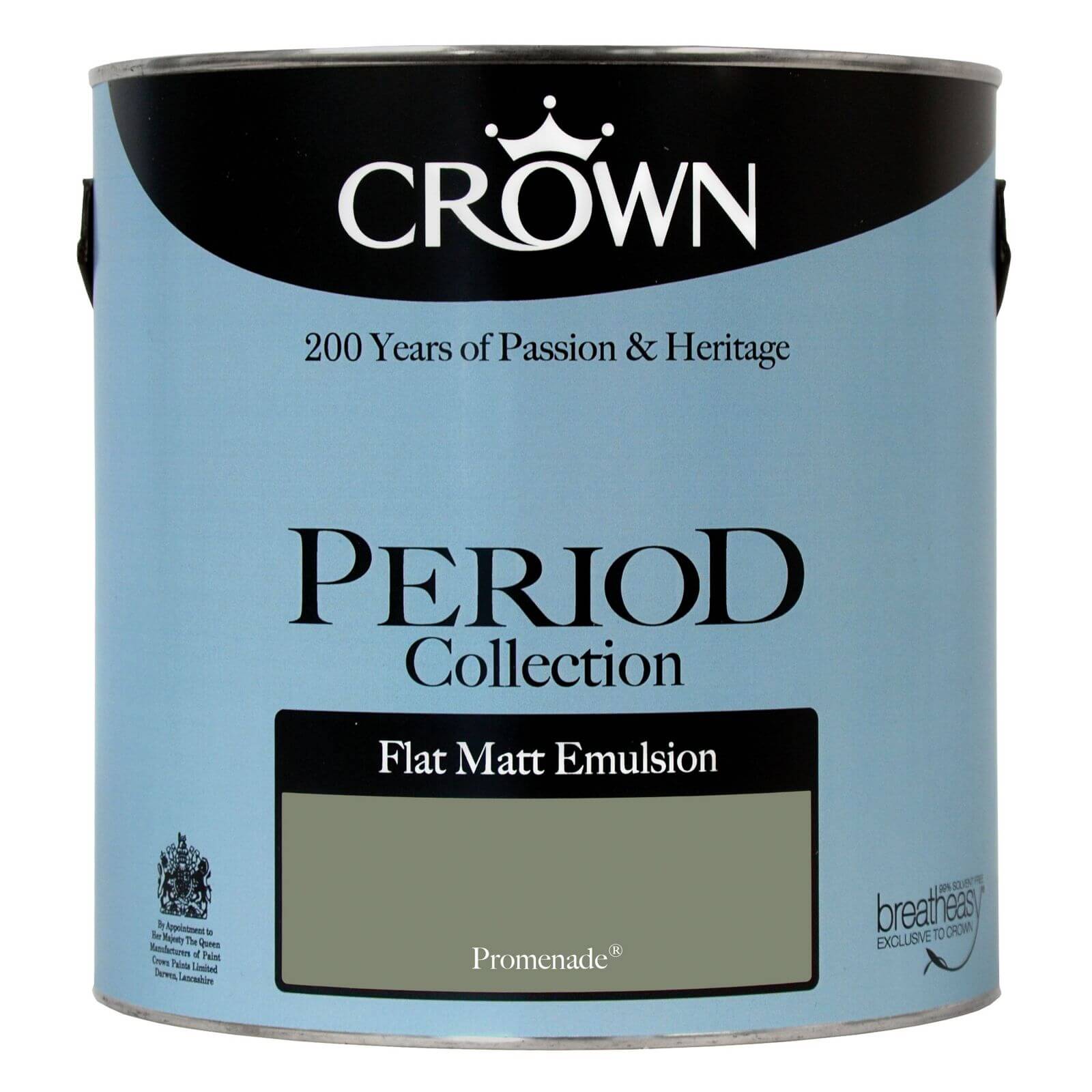 Crown Period Colours Breatheasy Promenade - Flat Matt Emulsion Paint - 2.5L