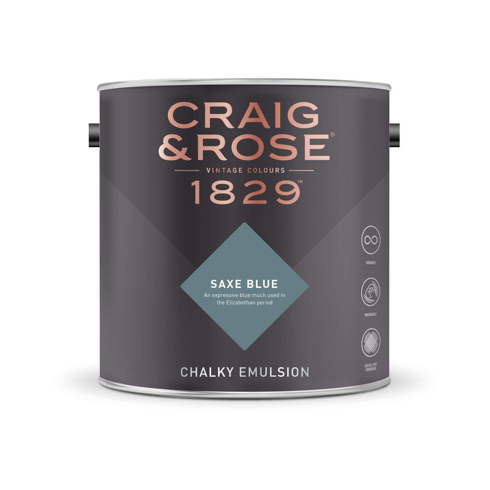 Craig & Rose 1829 Chalky Matt Emulsion Paint Saxe Blue - 2.5L