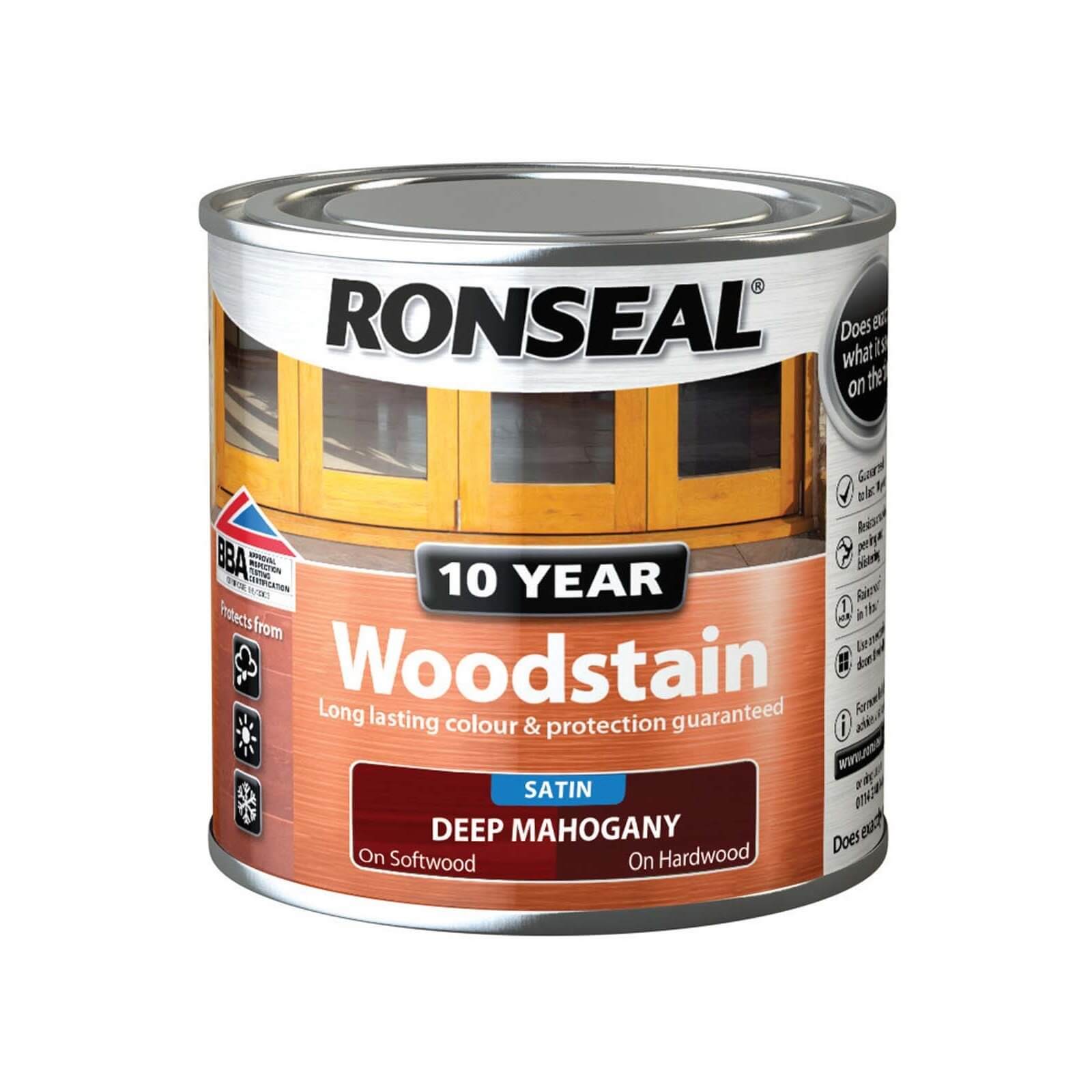 Ronseal 10 Year Woodstain Deep Mahogany Stain - 250ml