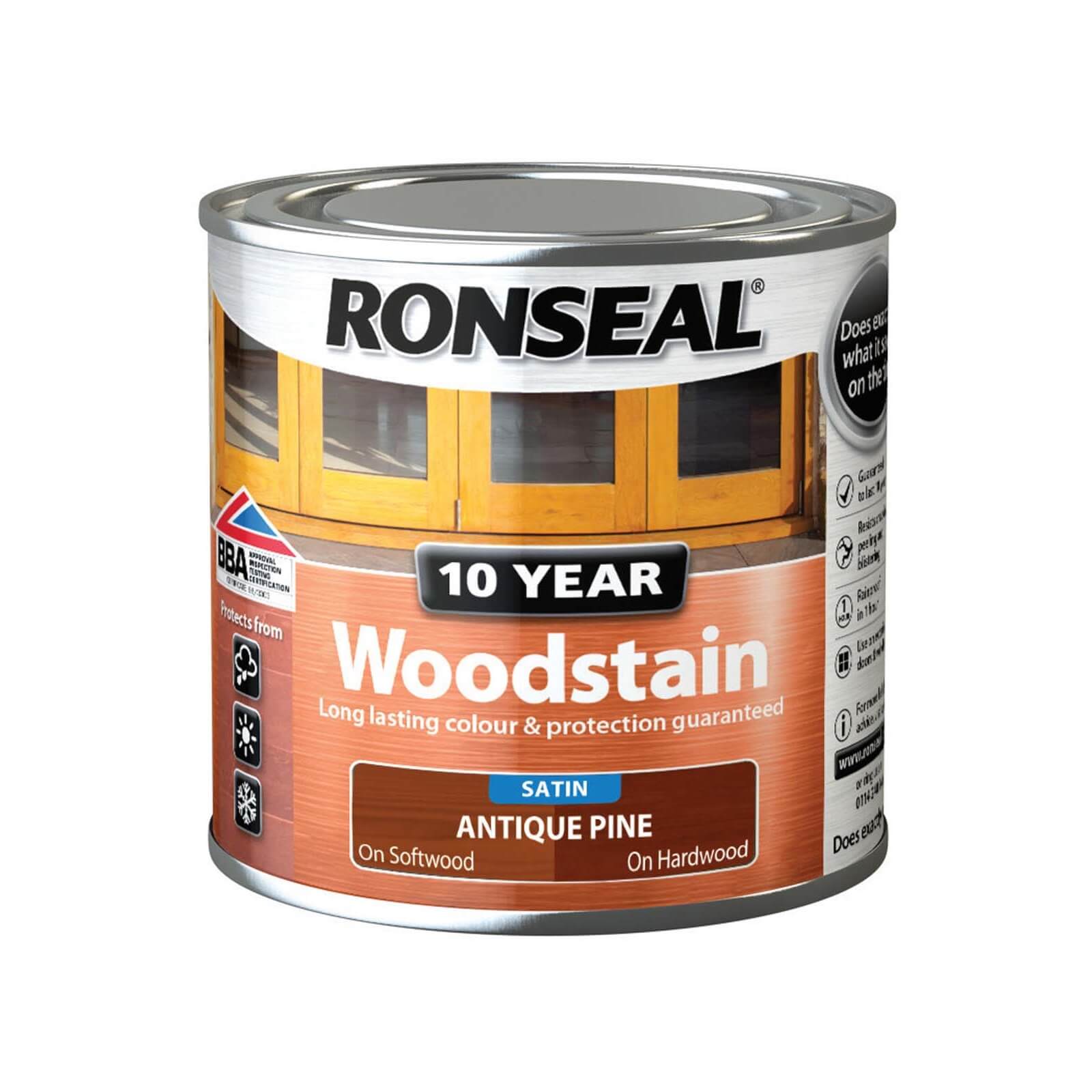 Ronseal 10 Year Woodstain Antique Pine Satin - 250ml