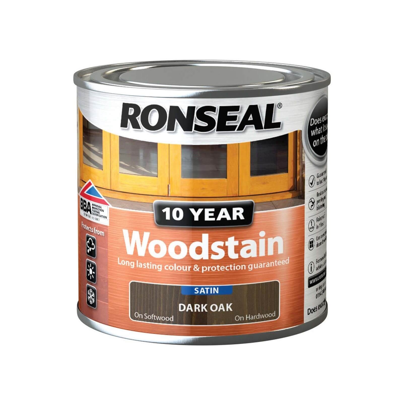 Ronseal 10 Year Woodstain Dark Oak Satin - 250ml