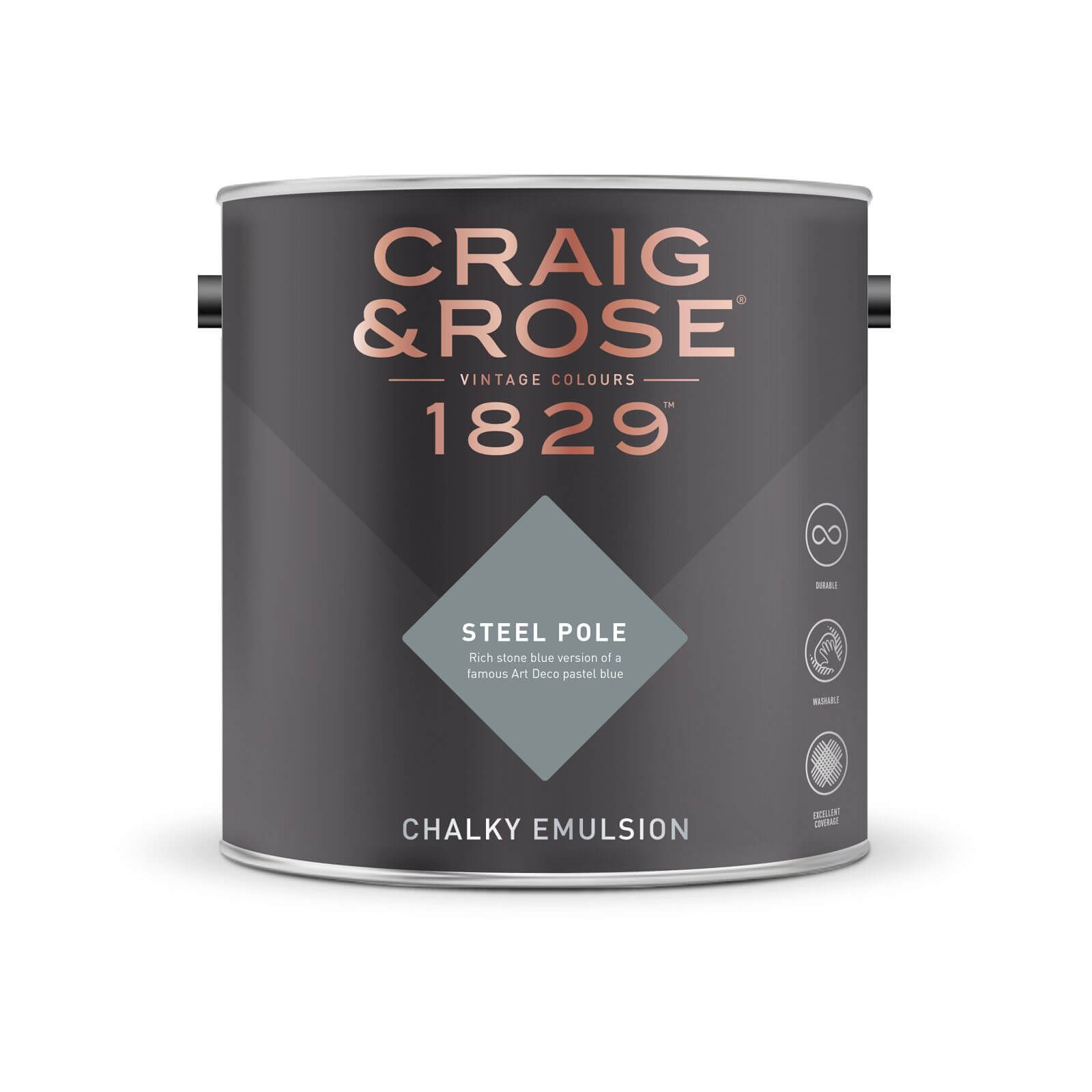 Craig & Rose 1829 Chalky Matt Emulsion Paint Steel Pole - 2.5L