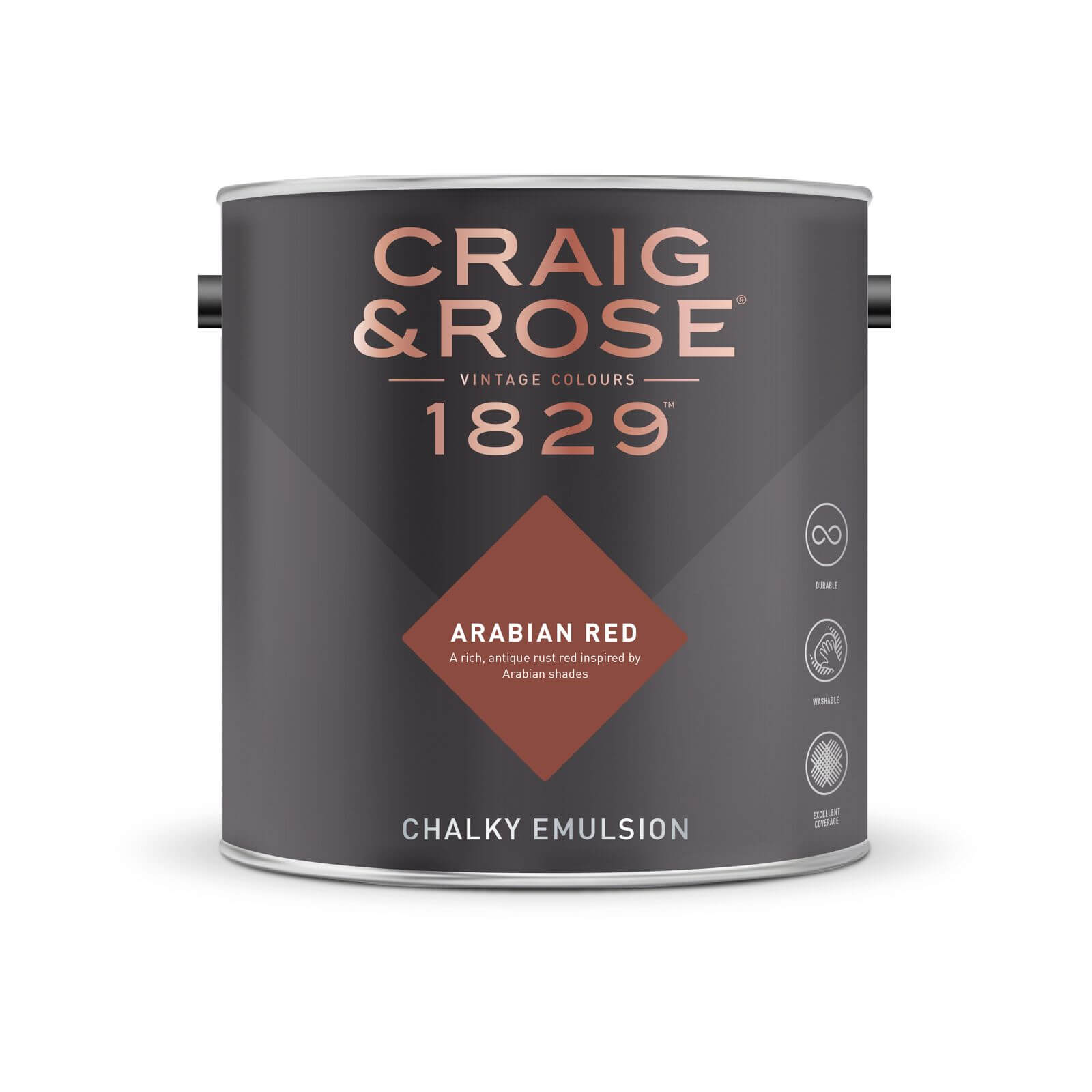 Craig & Rose 1829 Chalky Matt Emulsion Paint Arabian Red - Tester 50ml