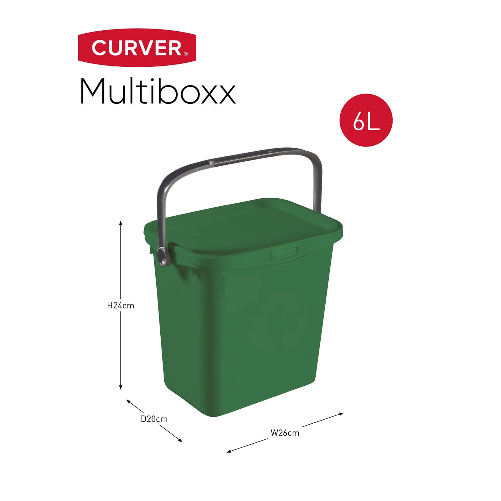 Curver Multiboxx Plastic Multi-purpose Storage Box - Green - 6L