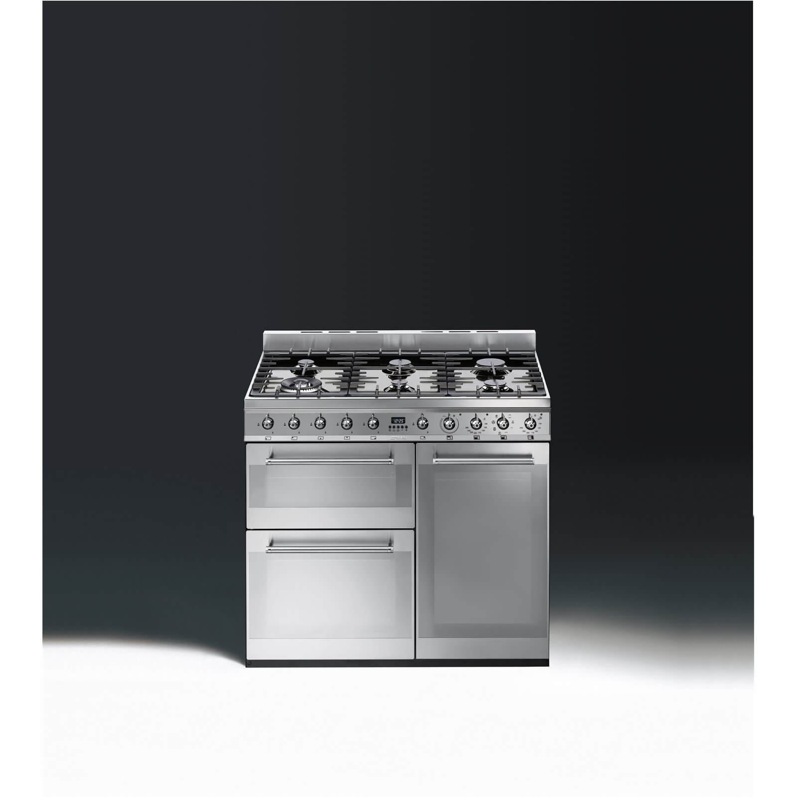 Smeg SY93 Symphony Dual Gas Range Cooker - 90cm - Stainless Steel