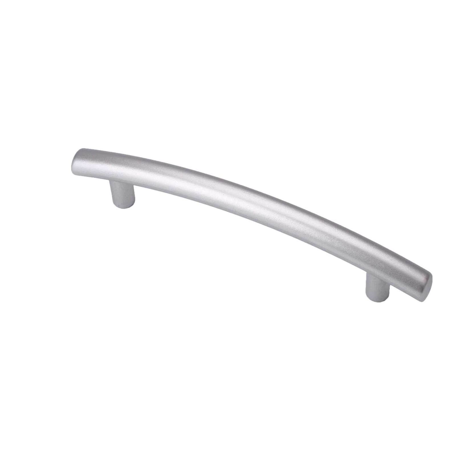 Plastic Raised Curve Handle - Silver - 96mm