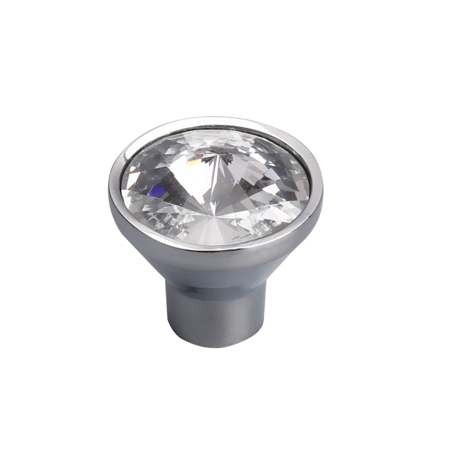 Tapered Crystal Knob - Chrome Plated - 30mm