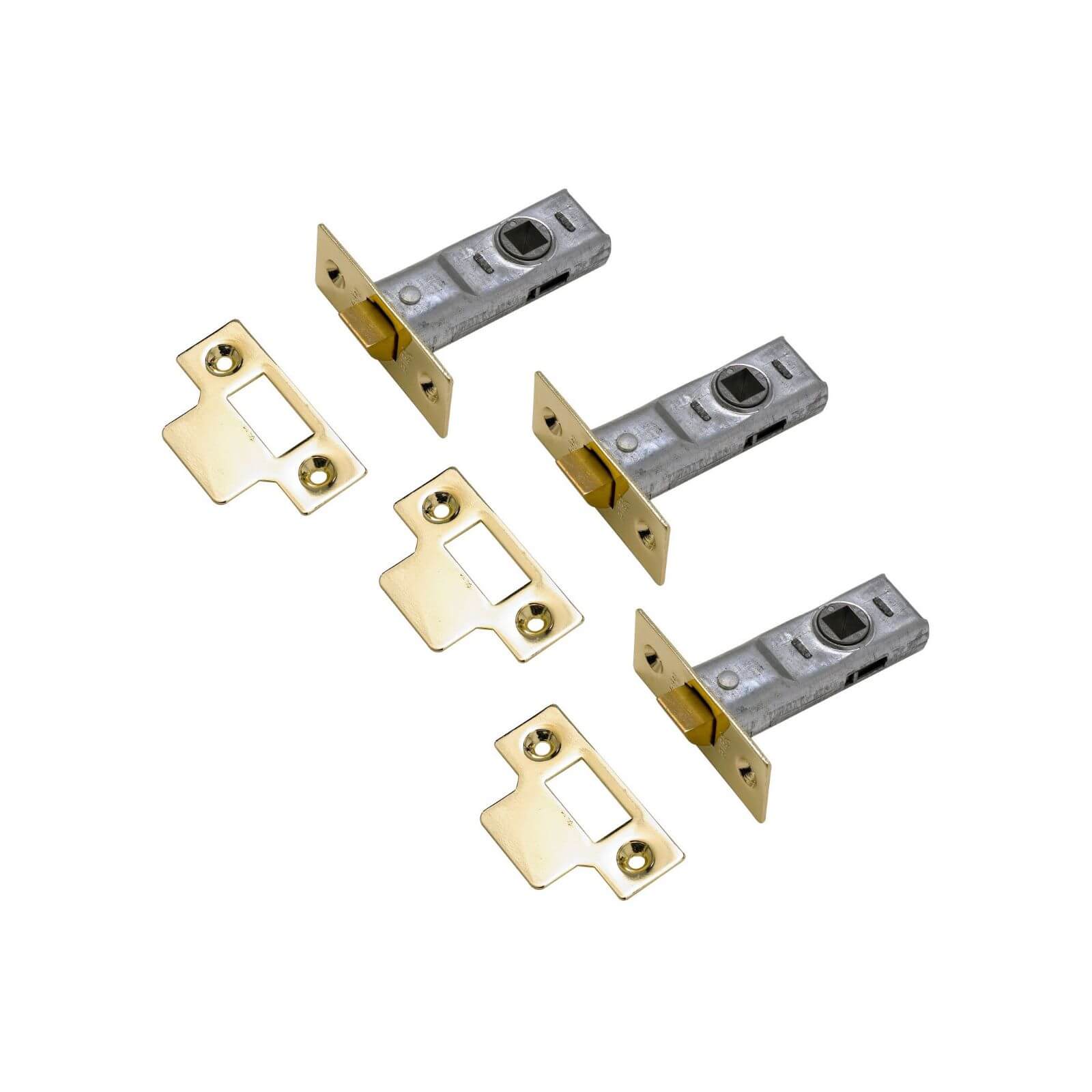 Yale Tubular Latch 64mm / 2.5 inches - Brass - 3 Pack