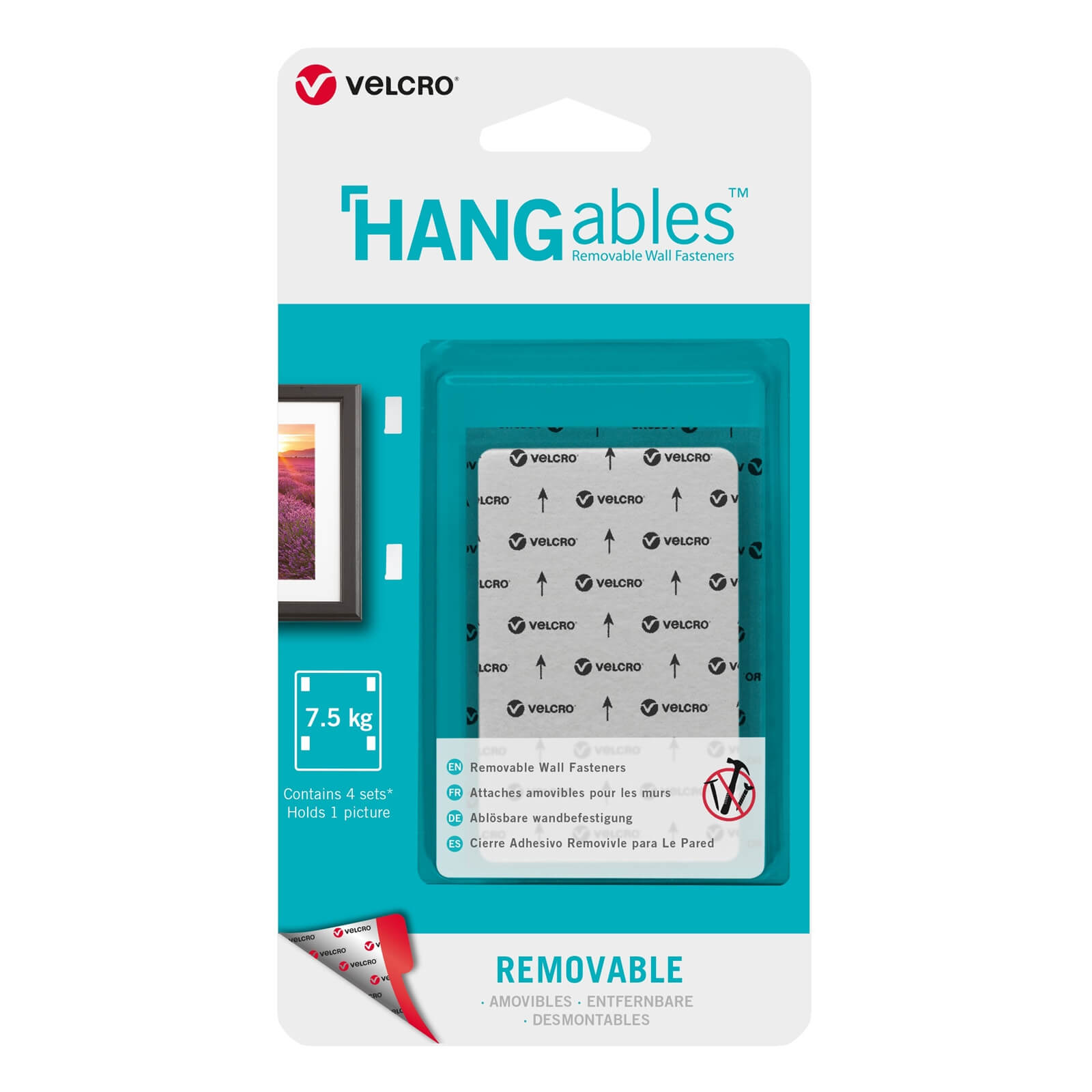 VELCRO? Brand HANGables?Picture Hanging Large Strips Pack of 4