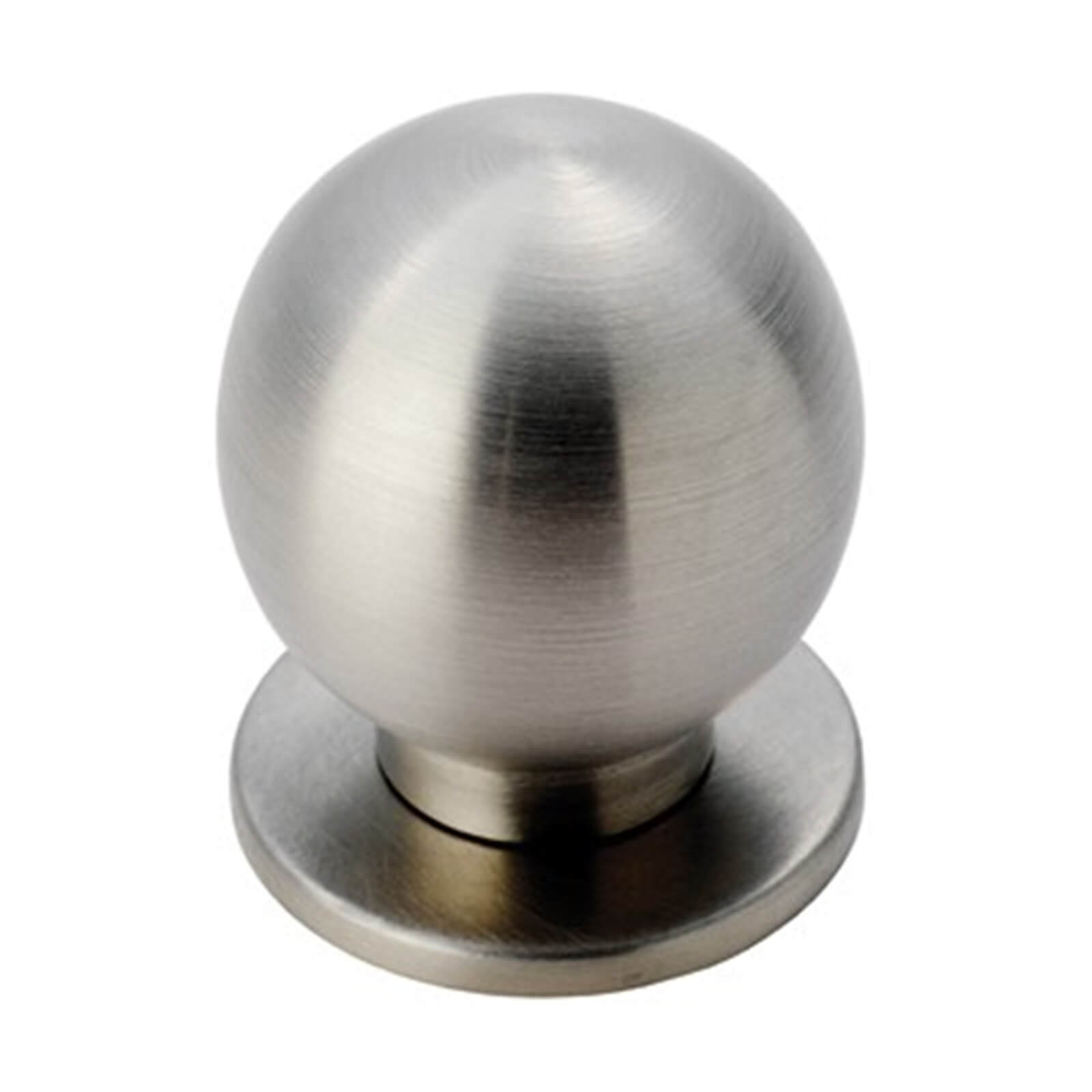 Round Ball Knob - Flat Base - Brushed Nickel - 25mm