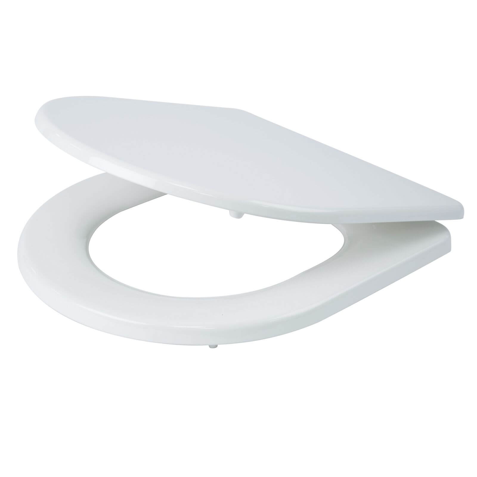 Croydex Garda D-Shaped Moulded Wood Toilet Seat - White