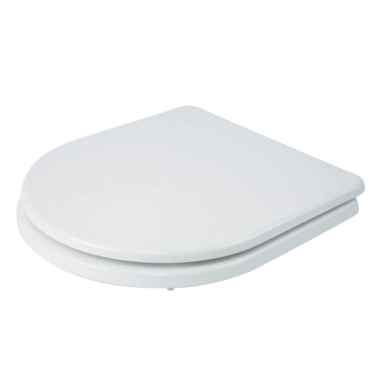 Croydex Garda D-Shaped Moulded Wood Toilet Seat - White