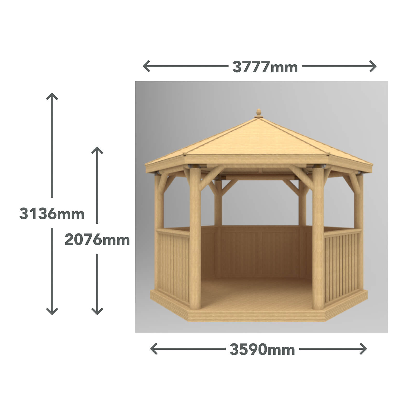 Forest (Installation Included) Timber Roof Gazebo - 3.6m