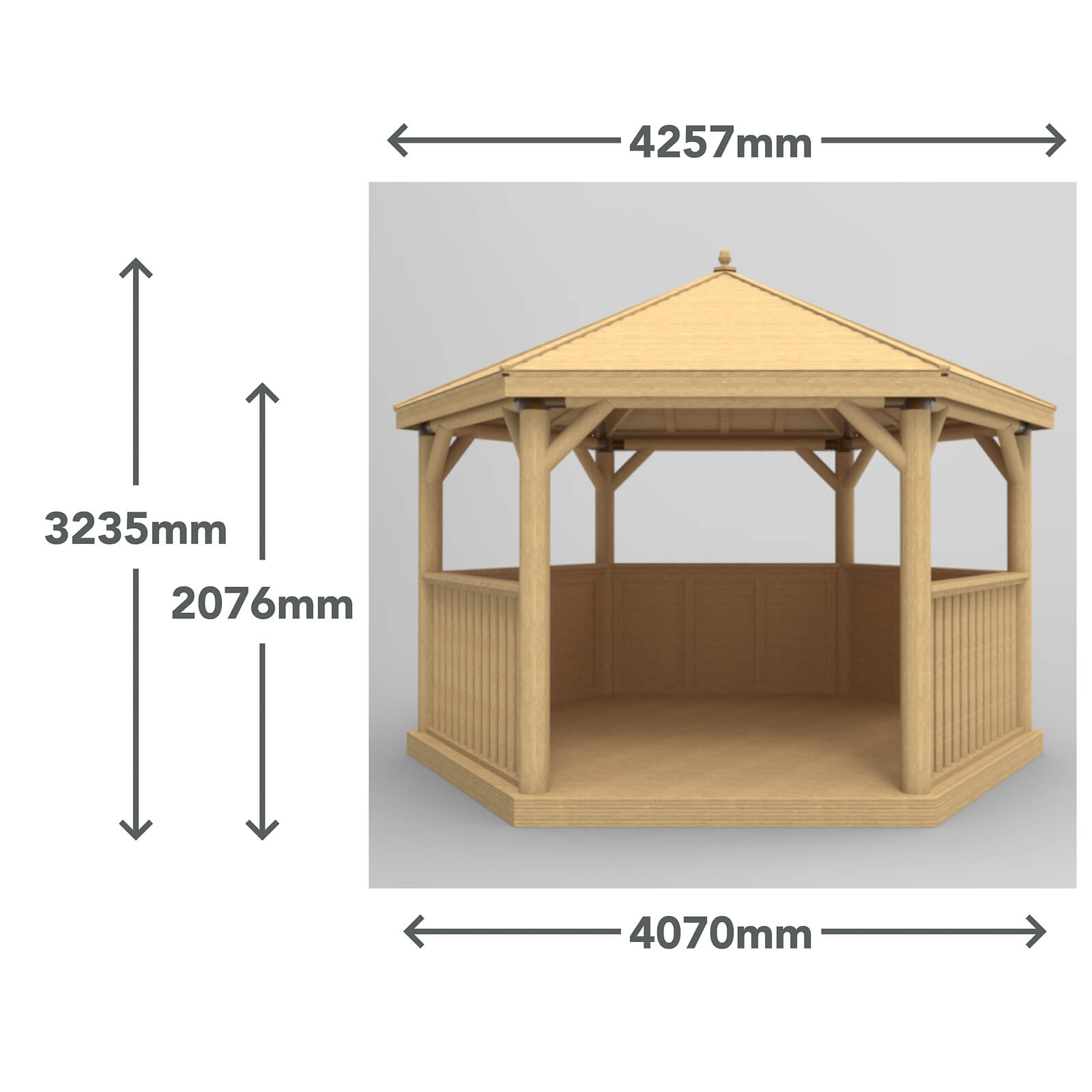 Forest (Installation Included) Timber Roof Gazebo - 4m