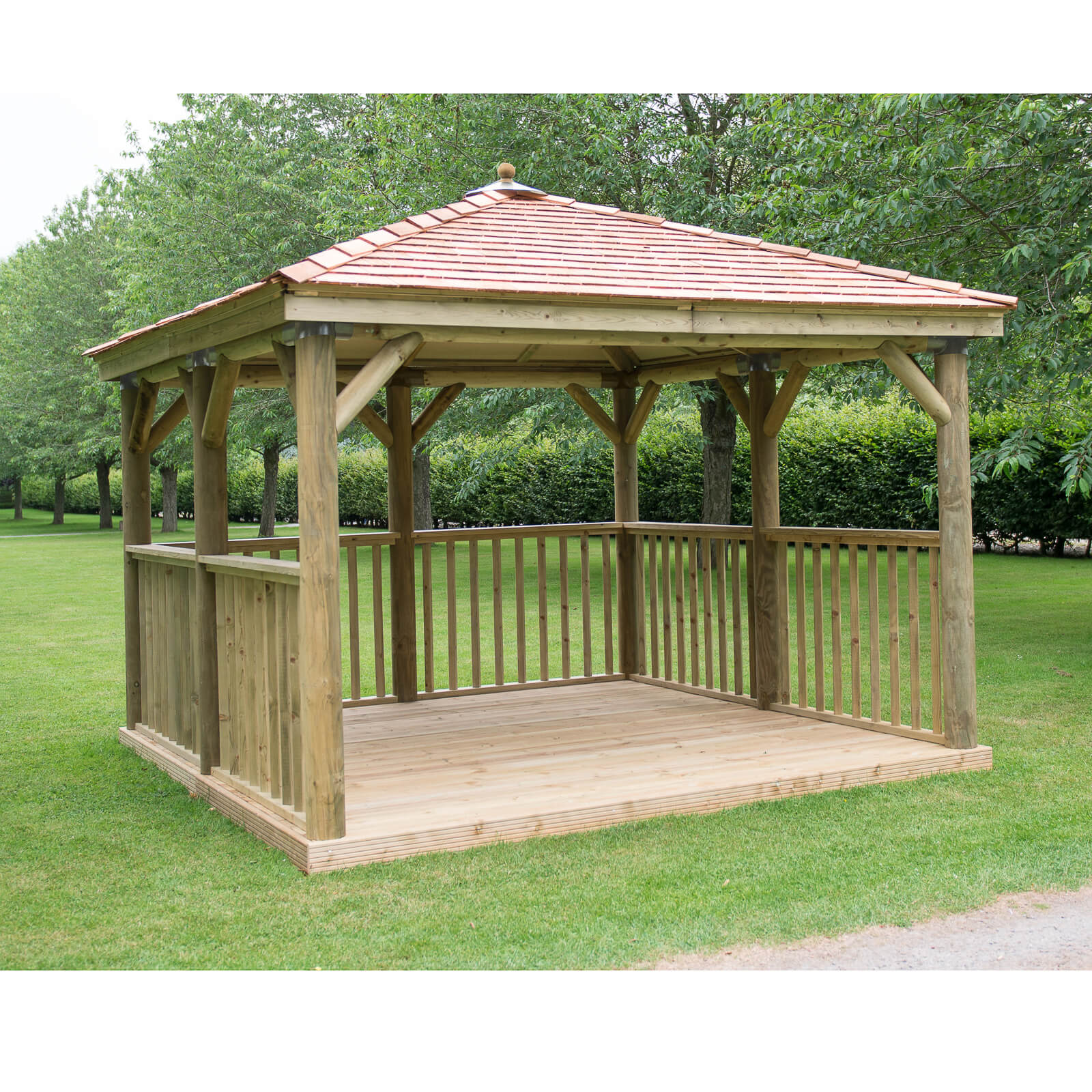 Forest (Installation Included) Cedar Roof Square Gazebo - 3.5m