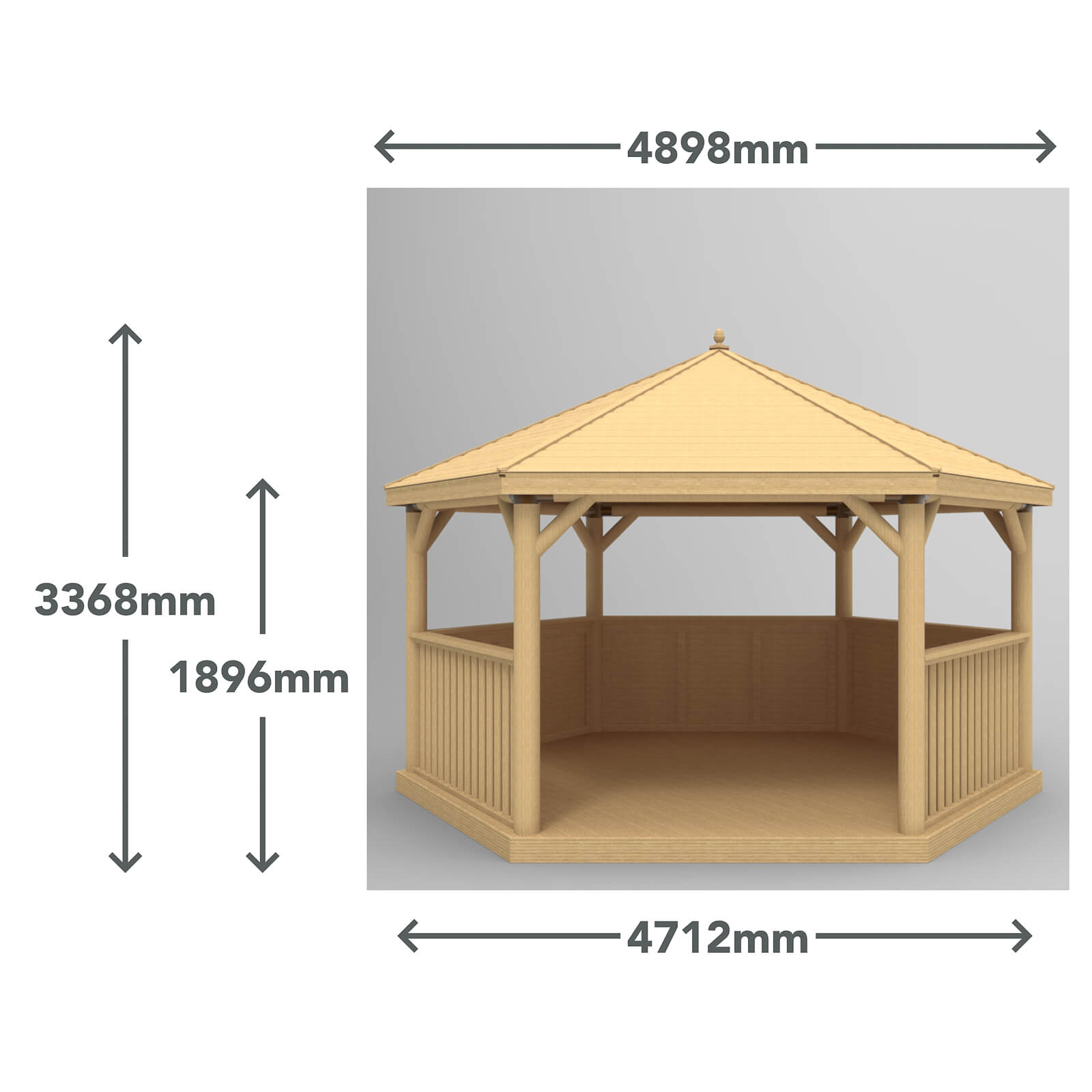 Forest (Installation Included) Timber Roof Gazebo - 4.7m
