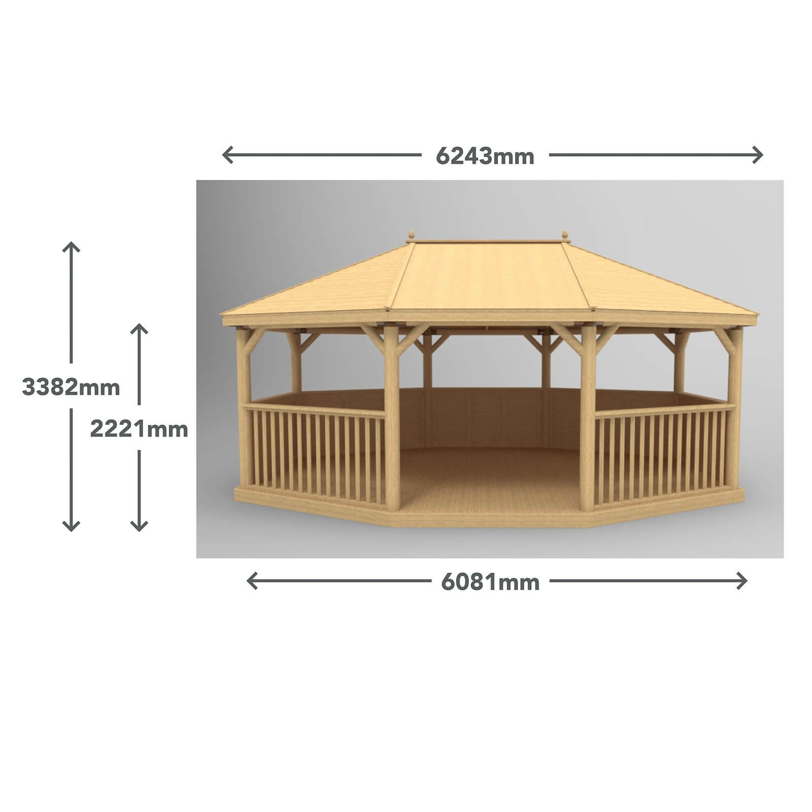 Forest (Installation Included) Cedar Roof Gazebo - 6m