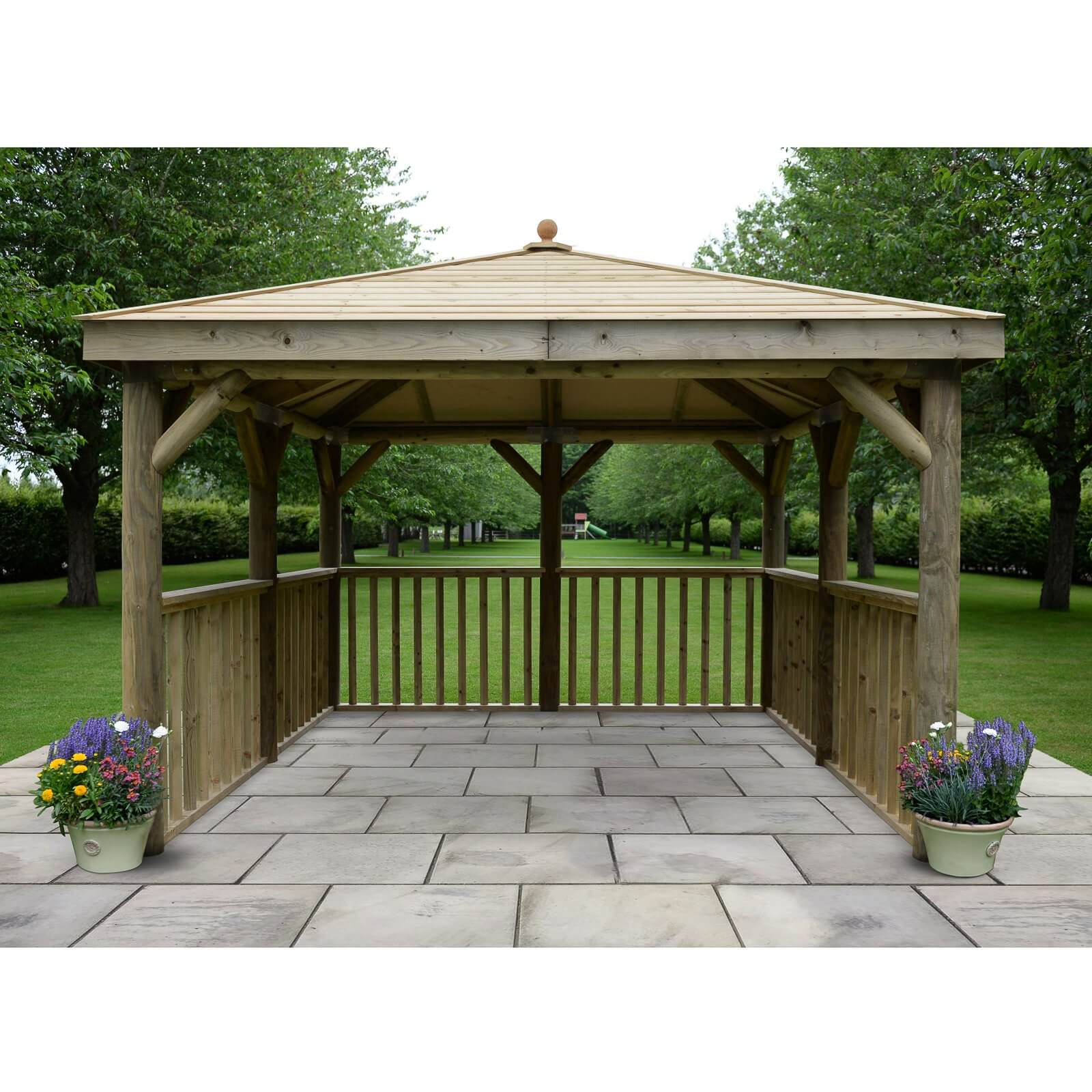 Forest (Installation Included) Timber Roof Square Gazebo No Floor - 3.5m