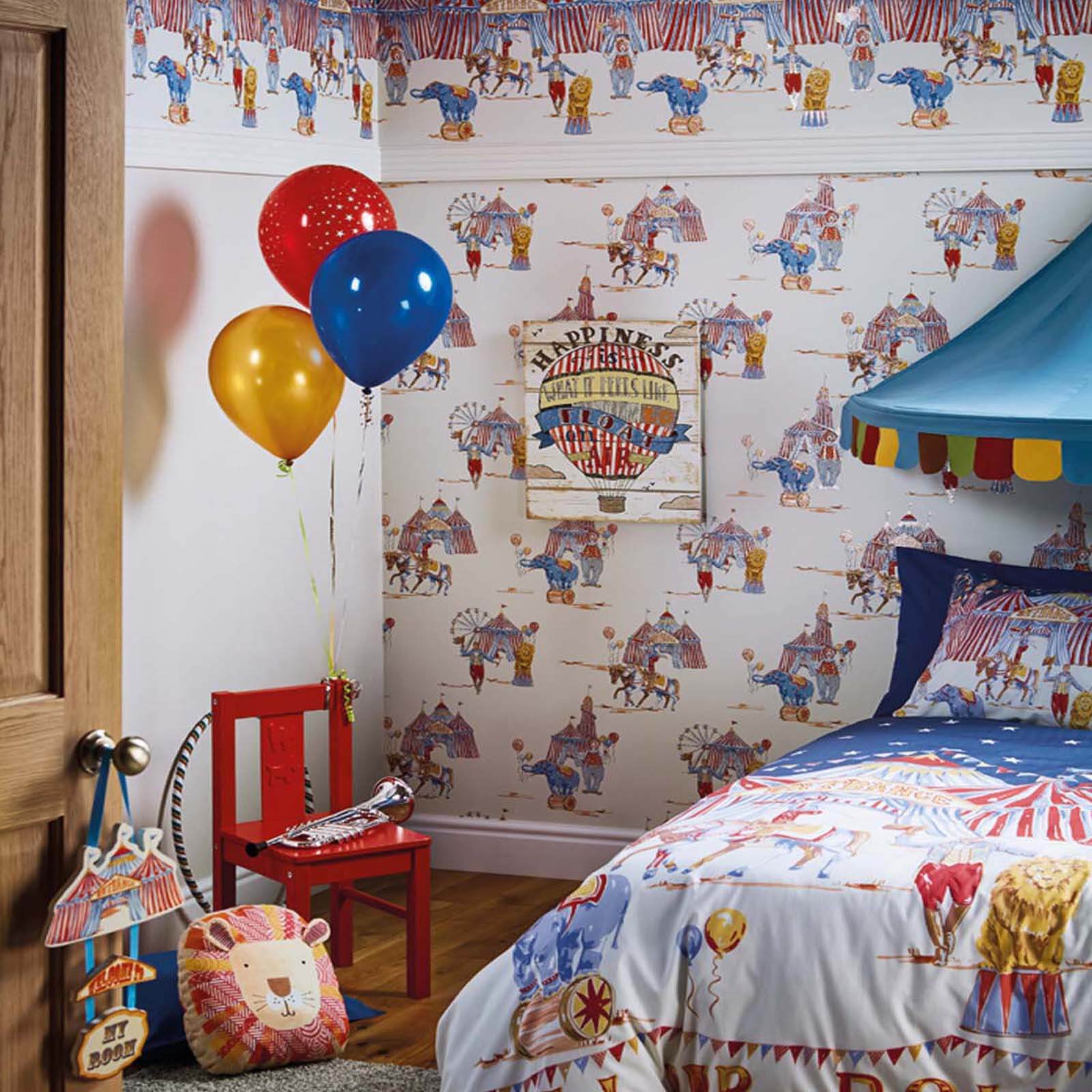 Arthouse Circus Fun Kids Smooth Multi Coloured and Cream Wallpaper