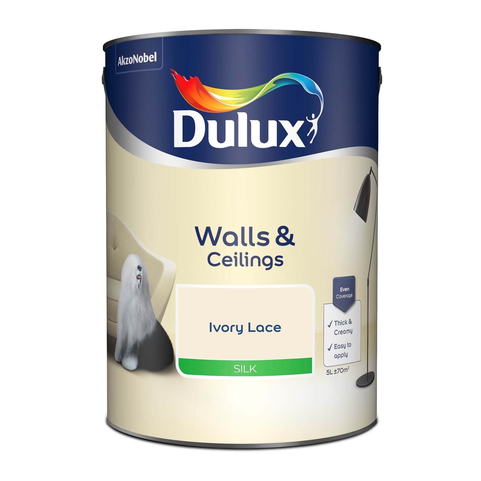 Dulux Silk Emulsion Paint Ivory Lace - 5L