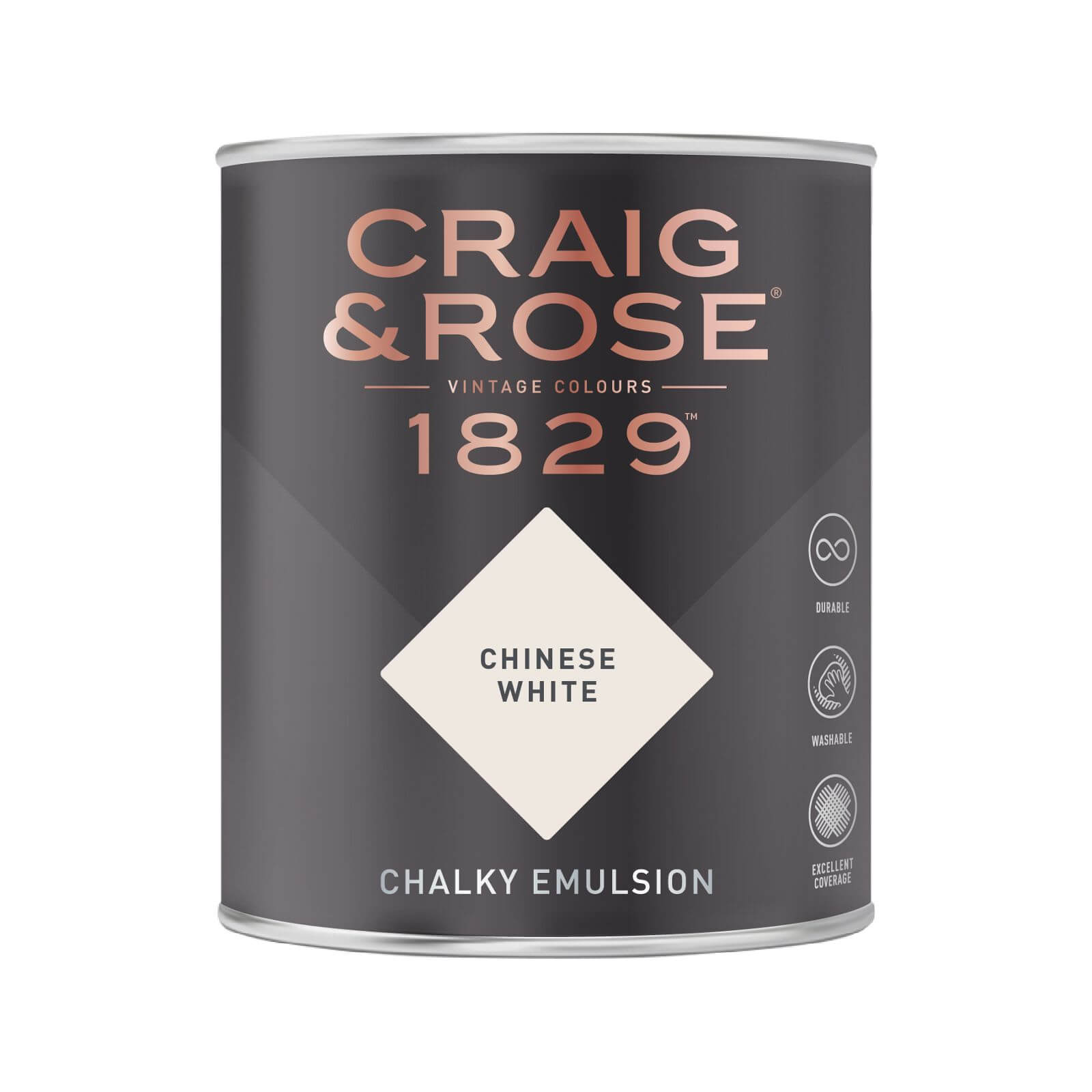 Craig & Rose 1829 Chalky Emulsion Paint Chinese White - 750ml