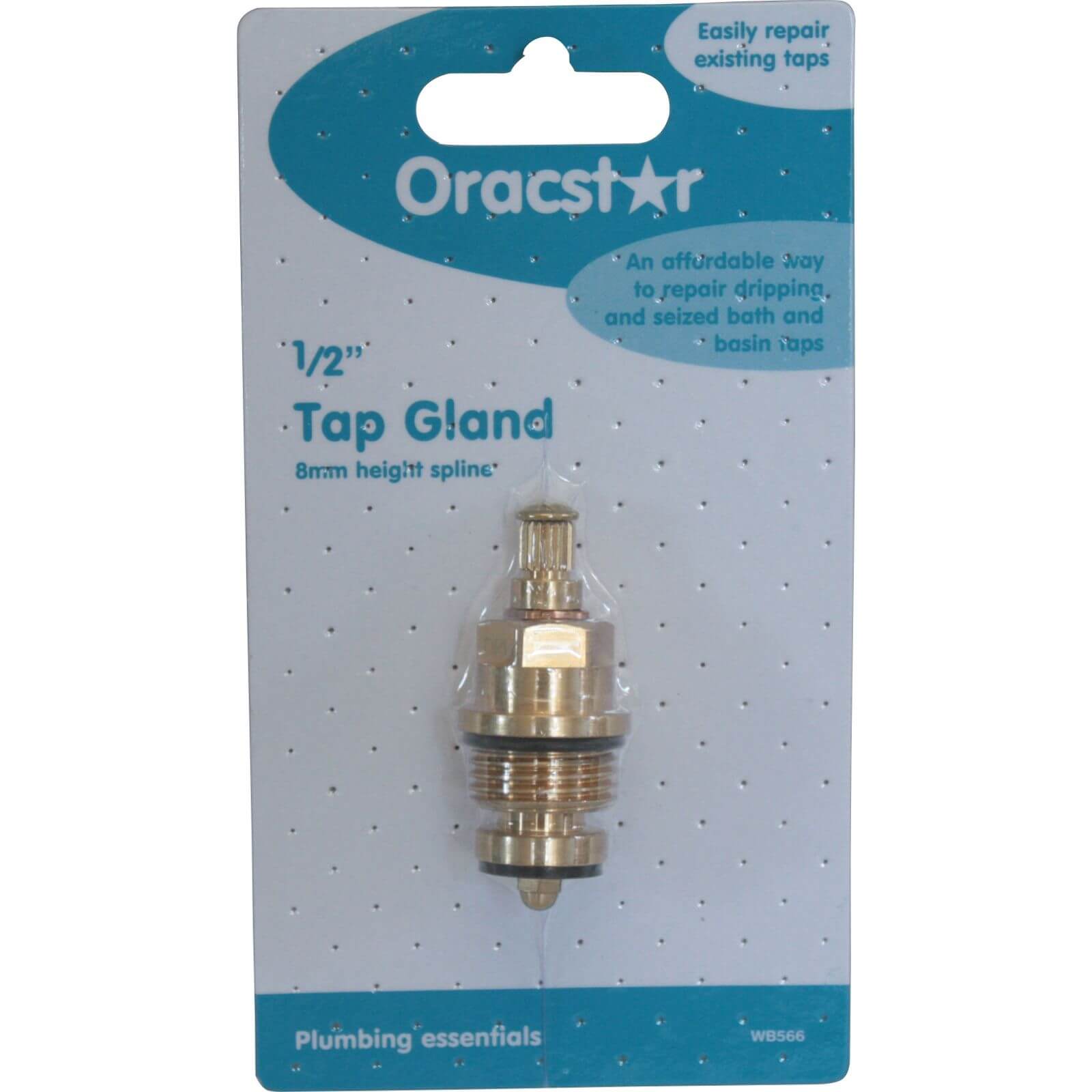 Oracstar 1/2 inch Tap Gland 8mm Height Spline
