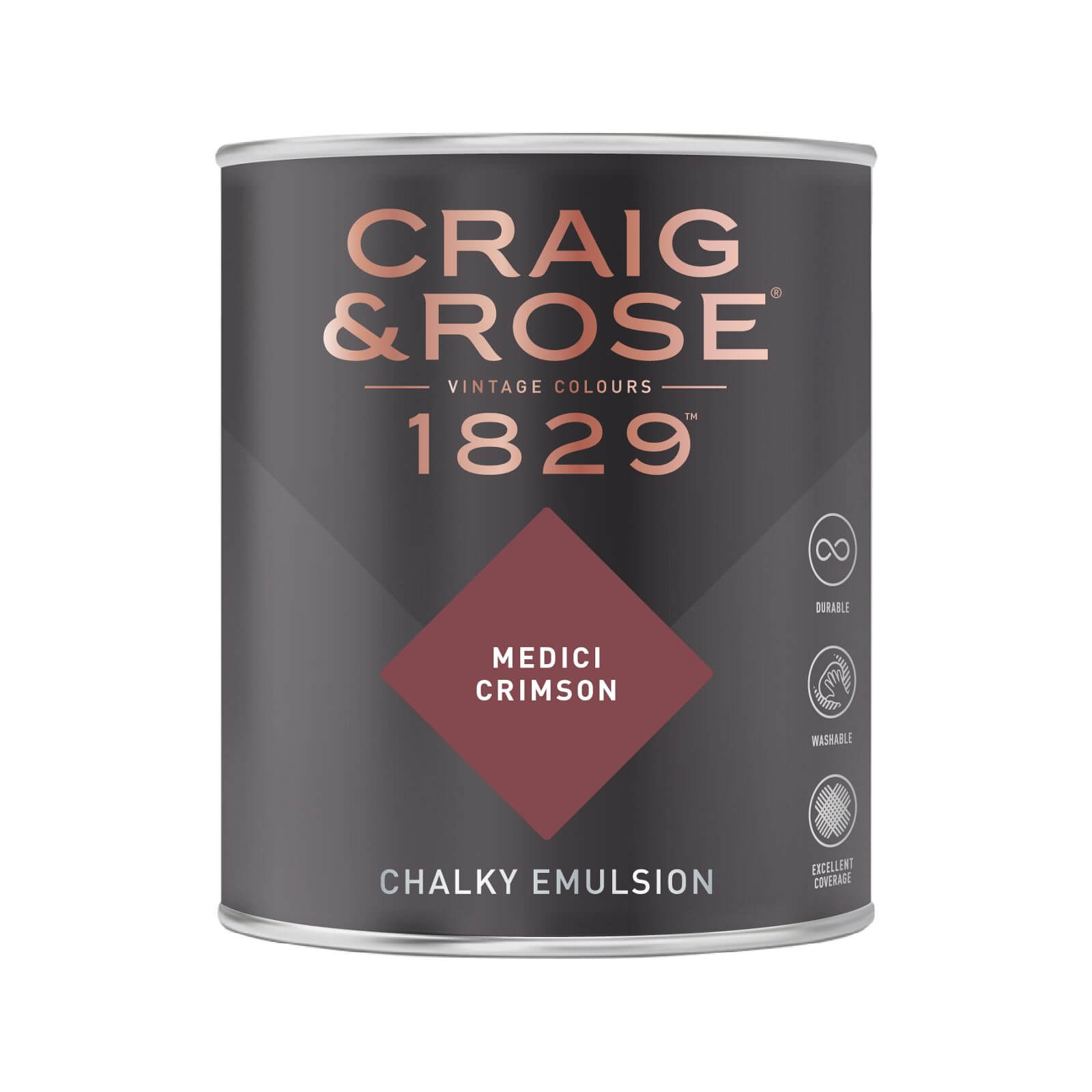 Craig & Rose 1829 Chalky Emulsion Paint Medici Crimson - 750ml