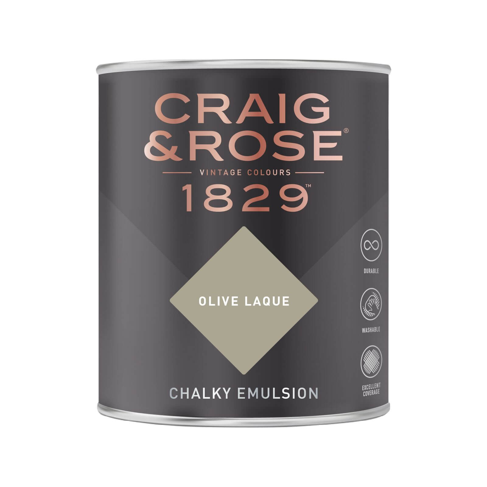 Craig & Rose 1829 Chalky Emulsion Paint Olive Laque - 750ml