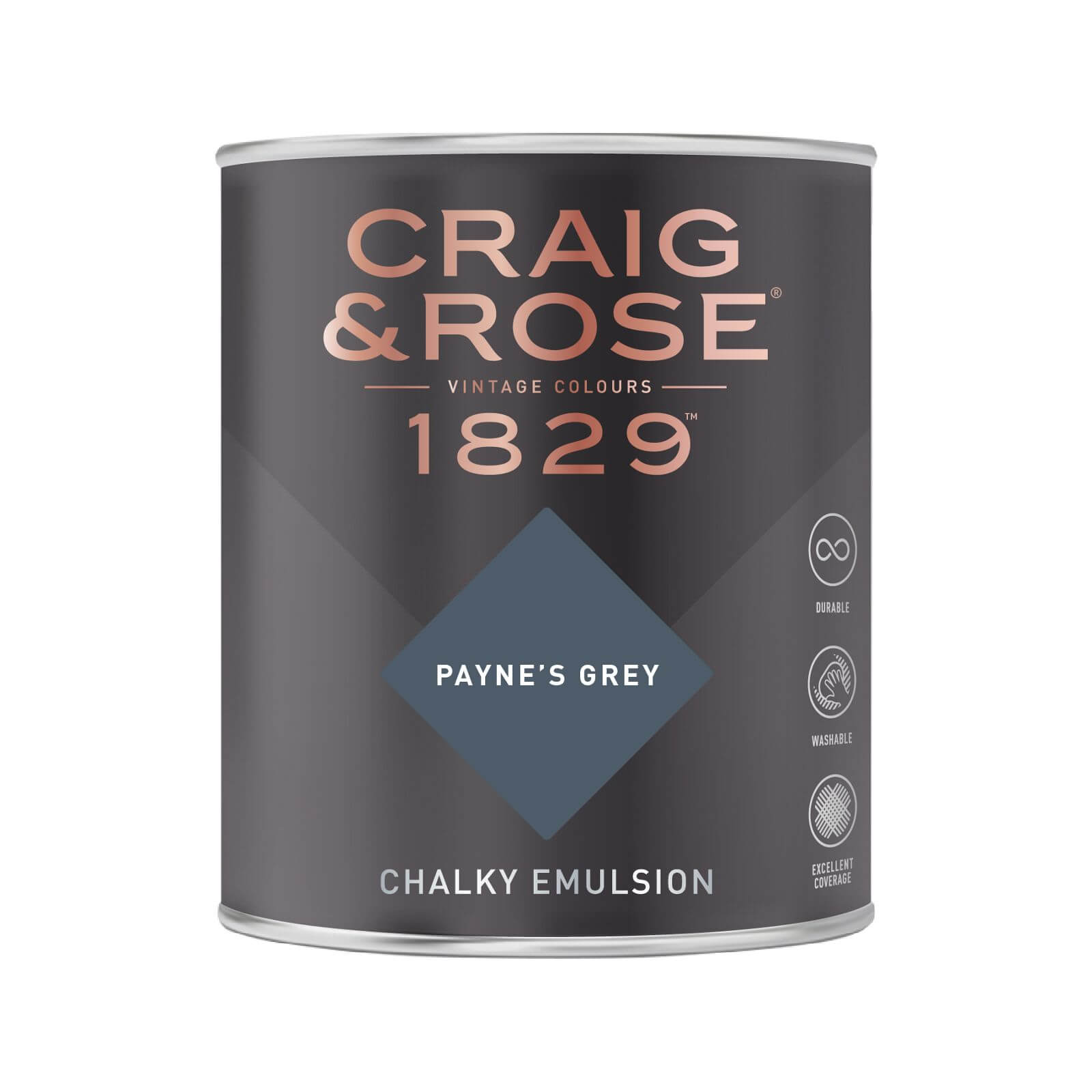 Craig & Rose 1829 Chalky Emulsion Paint Paynes Grey - 750ml