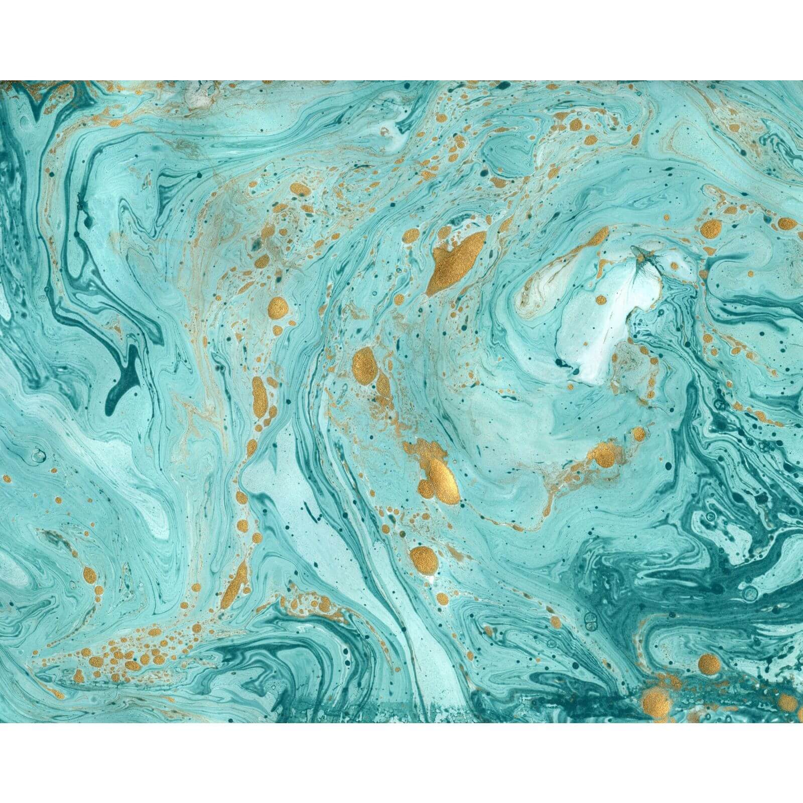 Fine Decor Abstract Marble Icy Blue and Gold Smooth Wallpaper Mural