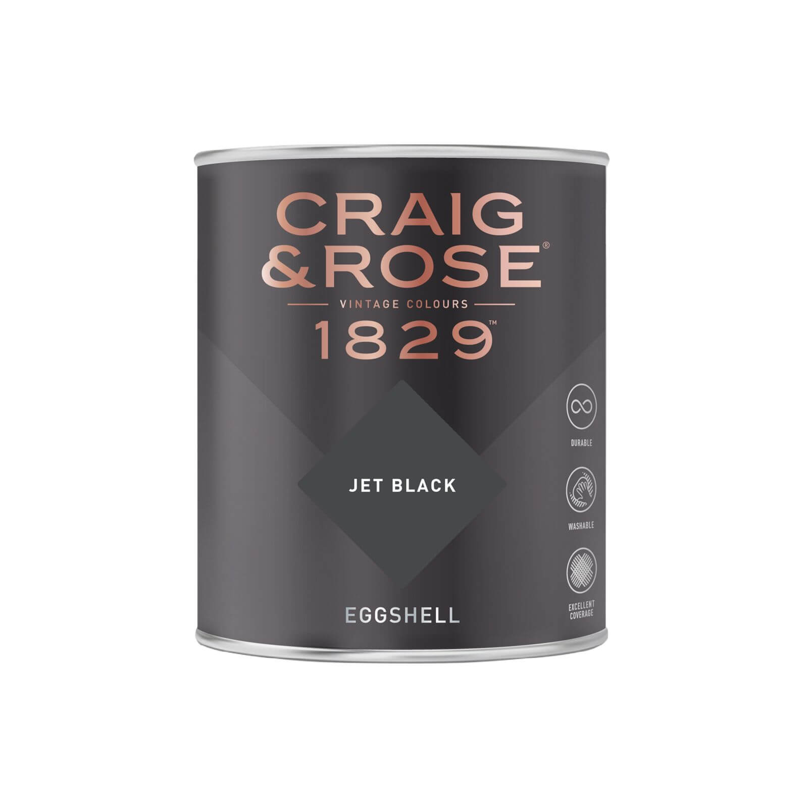 Craig & Rose 1829 Eggshell Paint Jet Black - 750ml