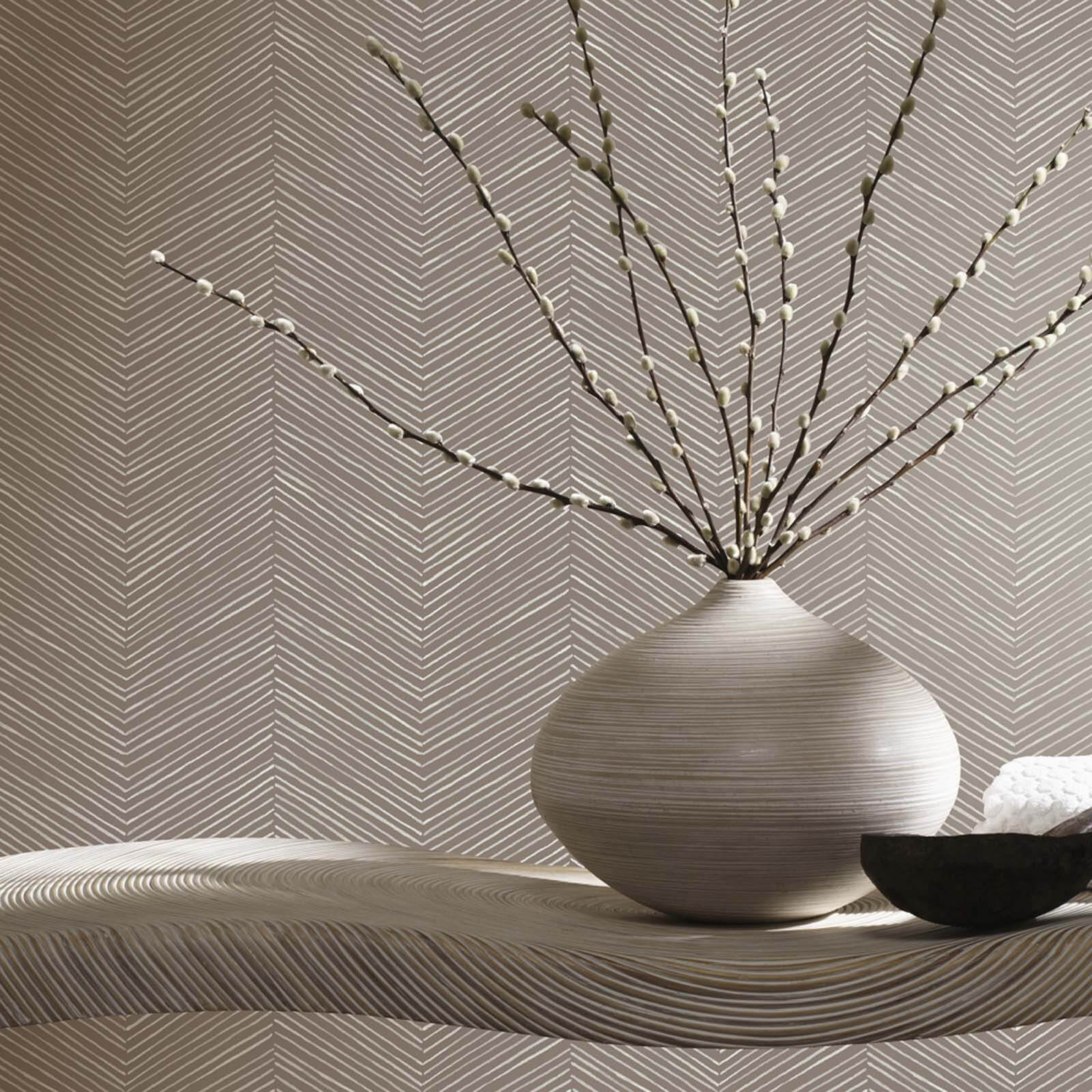 Arthouse Arrow Weave Geometric Embossed Natural Wallpaper