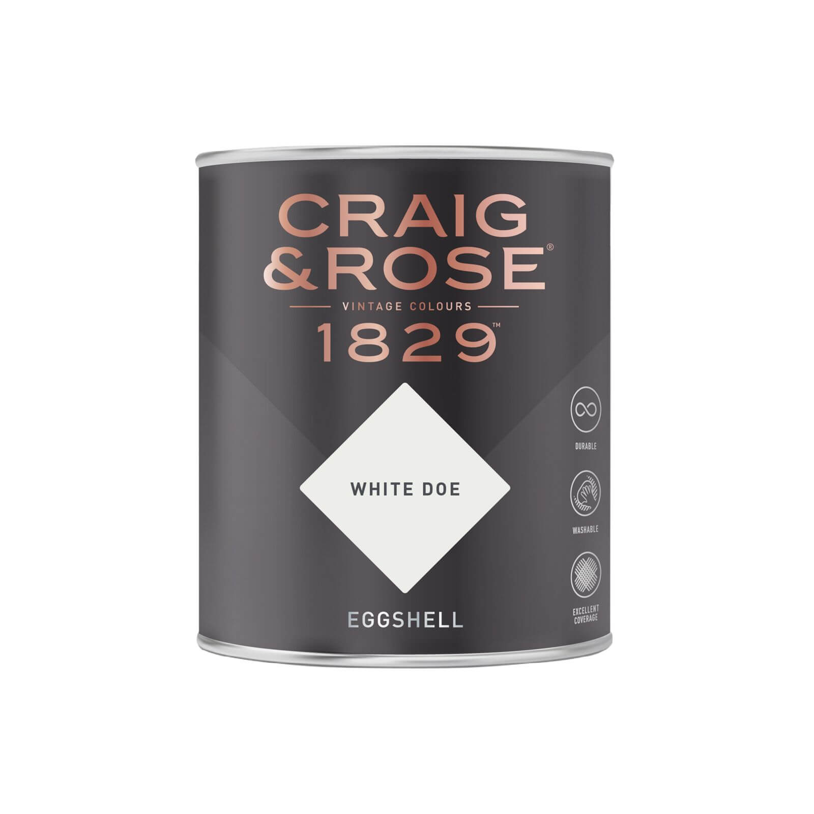 Craig & Rose 1829 Eggshell Paint White Doe - 750ml