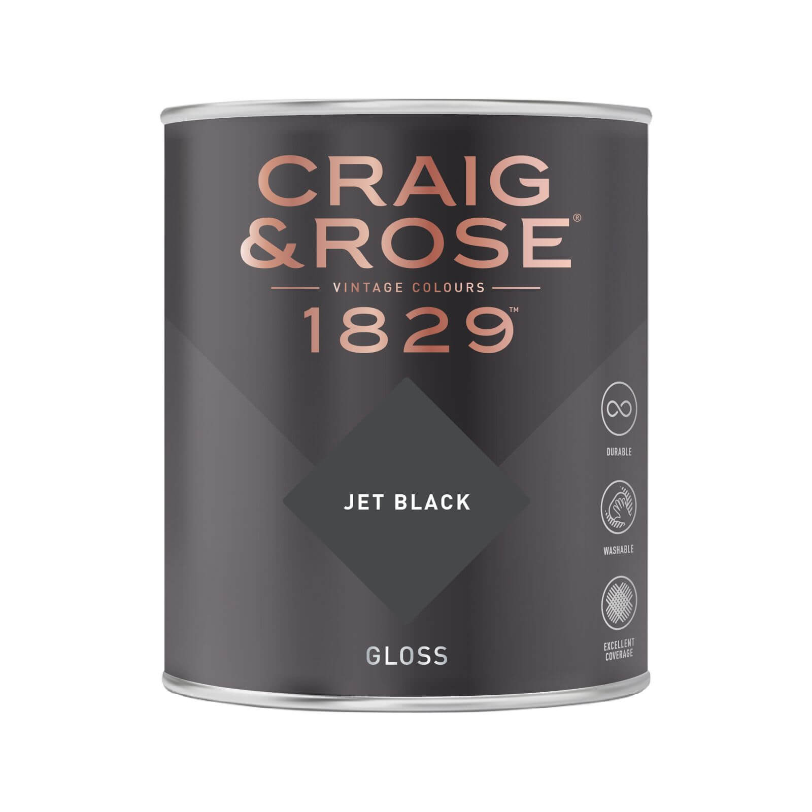 Craig & Rose 1829 Gloss Paint Jet Black - 750ml