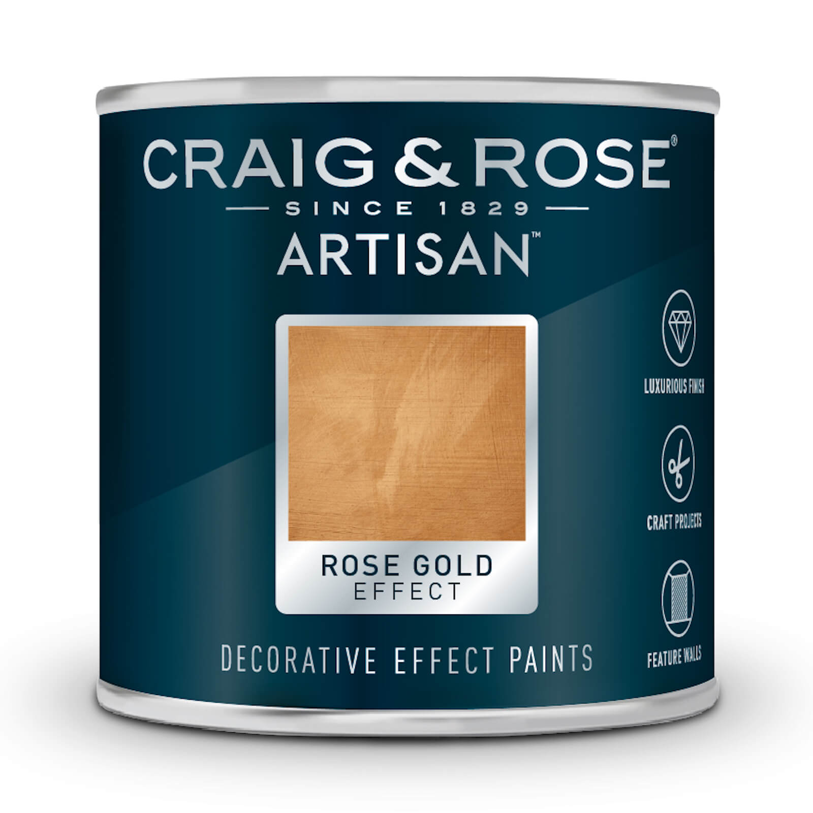 Craig & Rose Artisan Gold Effect Paint Rose Gold - 125ml