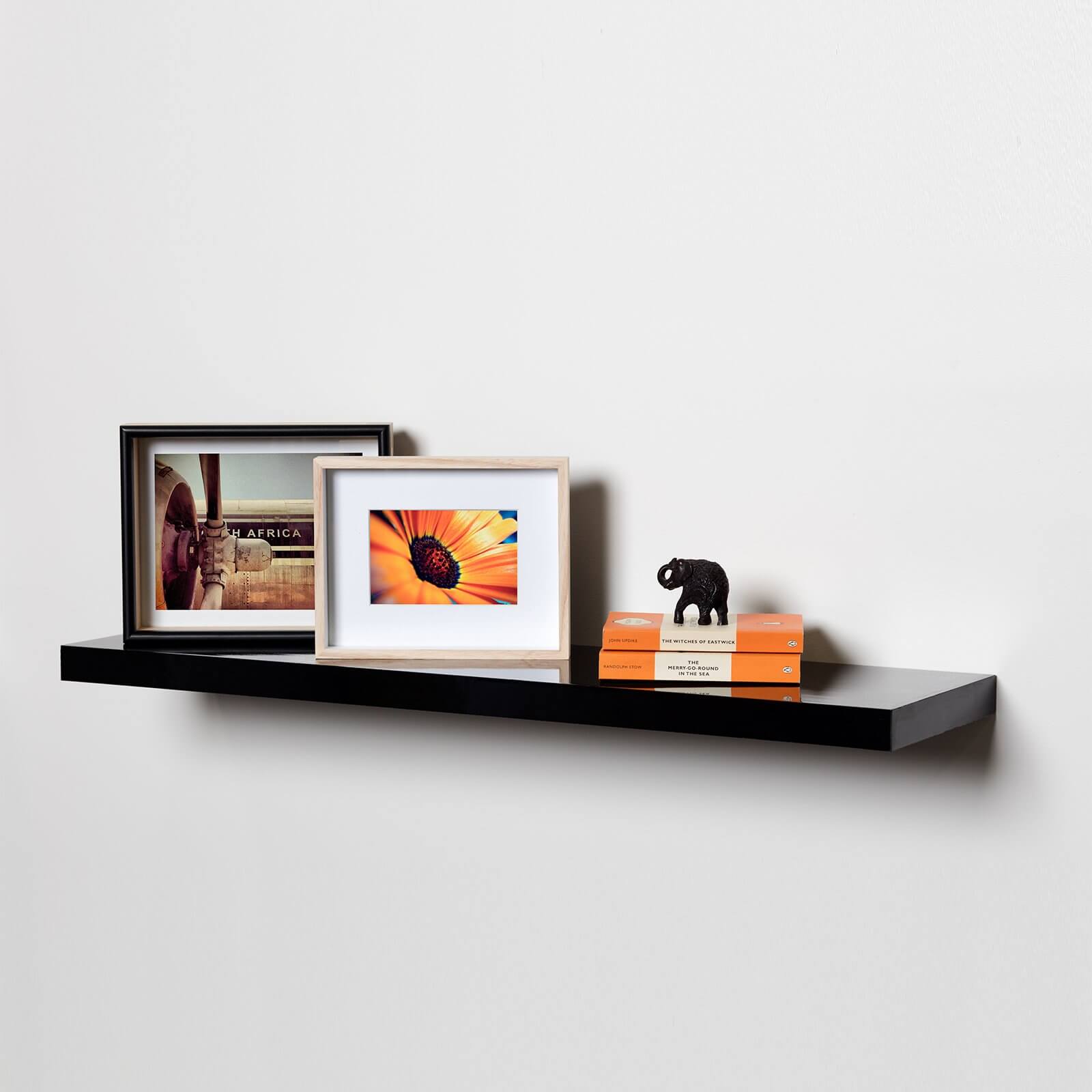 Floating Shelf - Black Gloss - 900 x 240 x 38mm