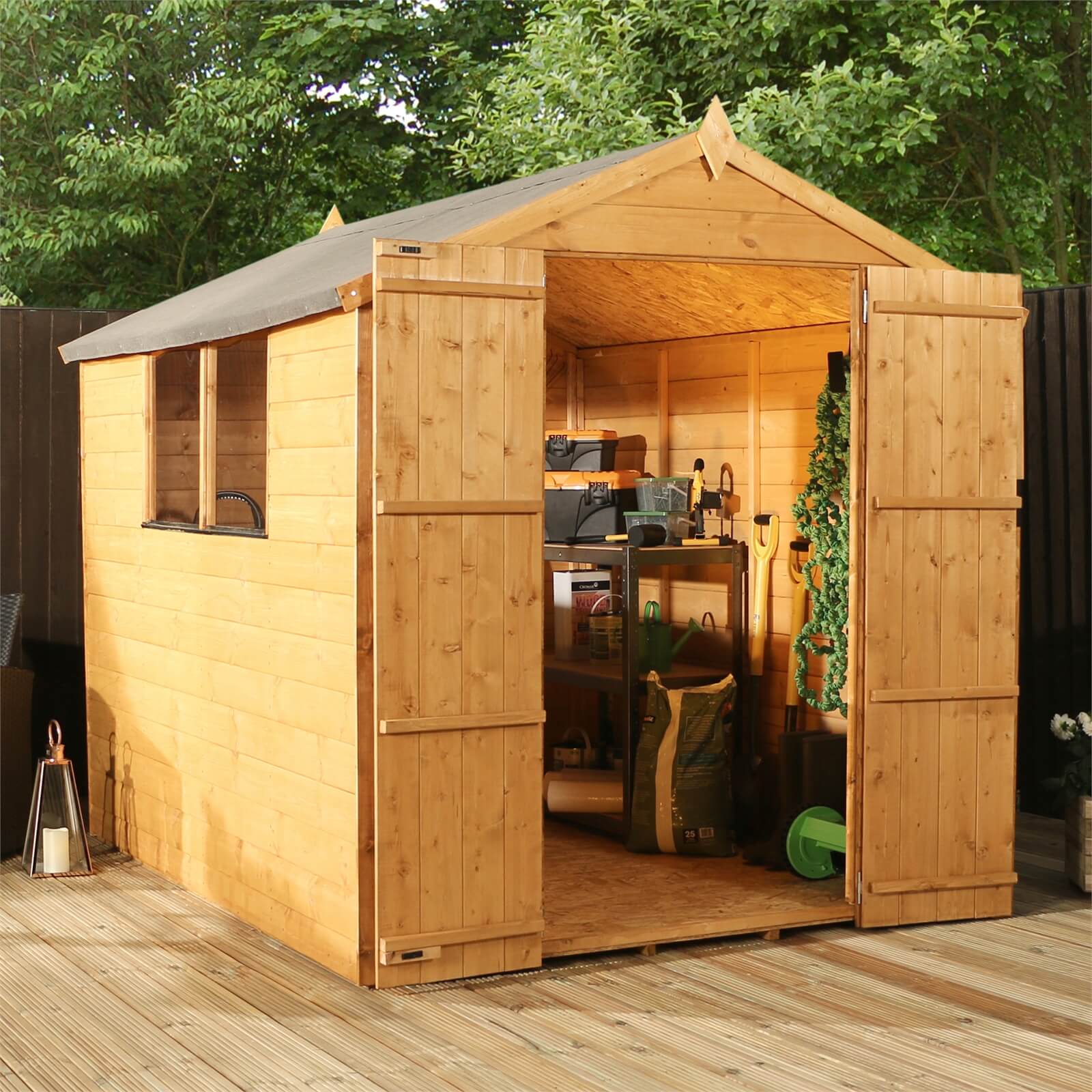 Mercia 8x6ft Shiplap Double Door Apex Shed - Installation Included