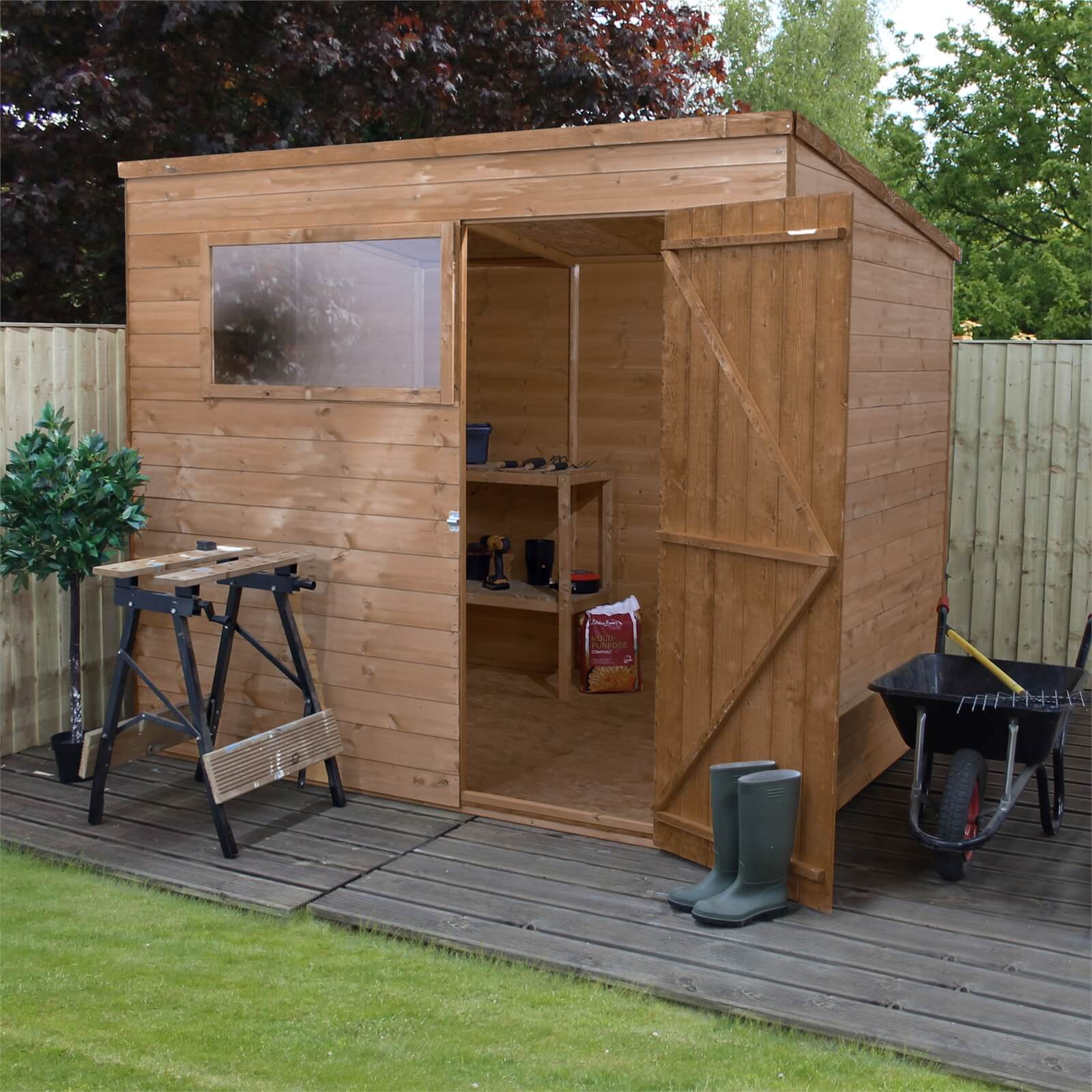 Mercia (Installation Included) 8x6ft Shiplap Pent Shed