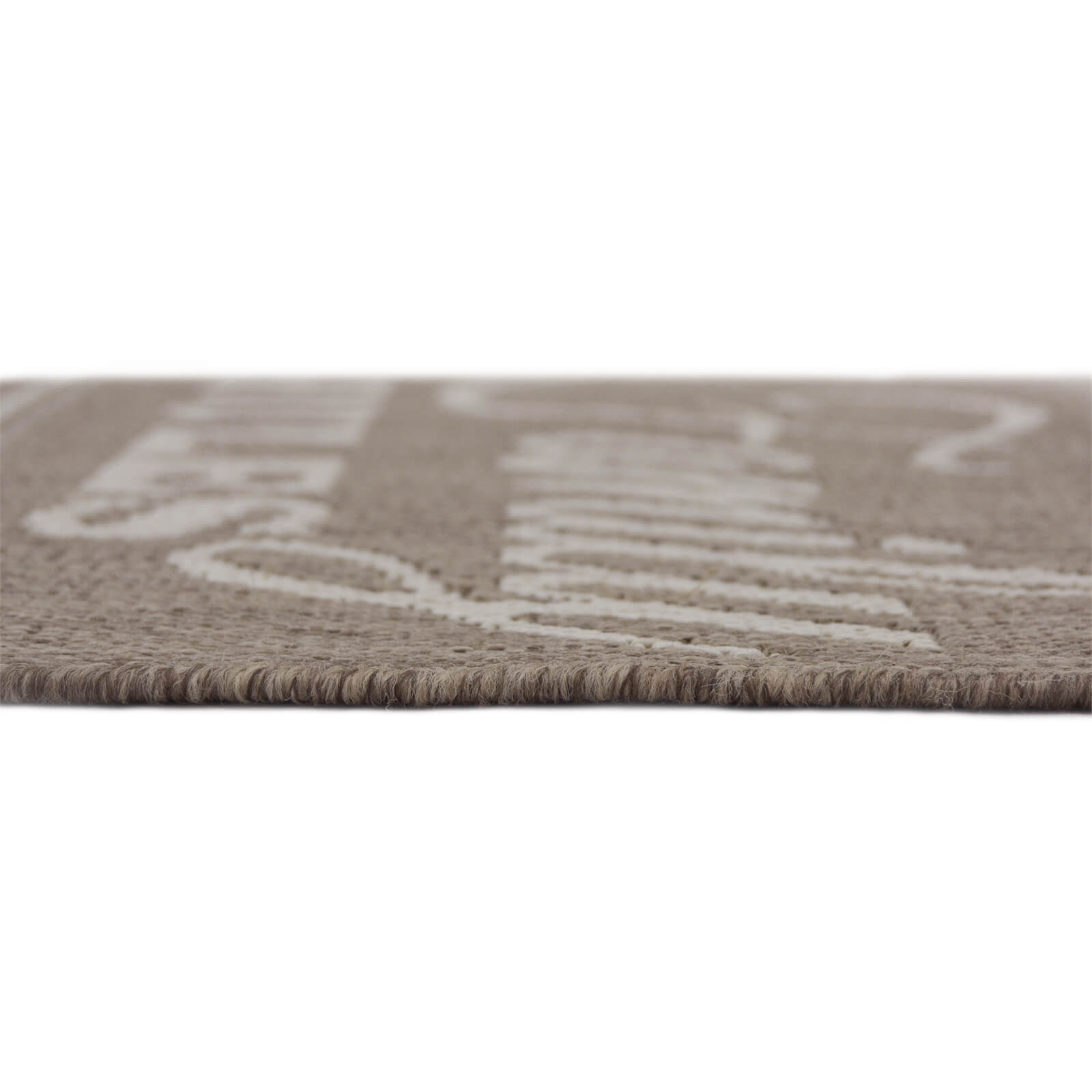 County Family Rules Taupe Rug - 67 x 200cm